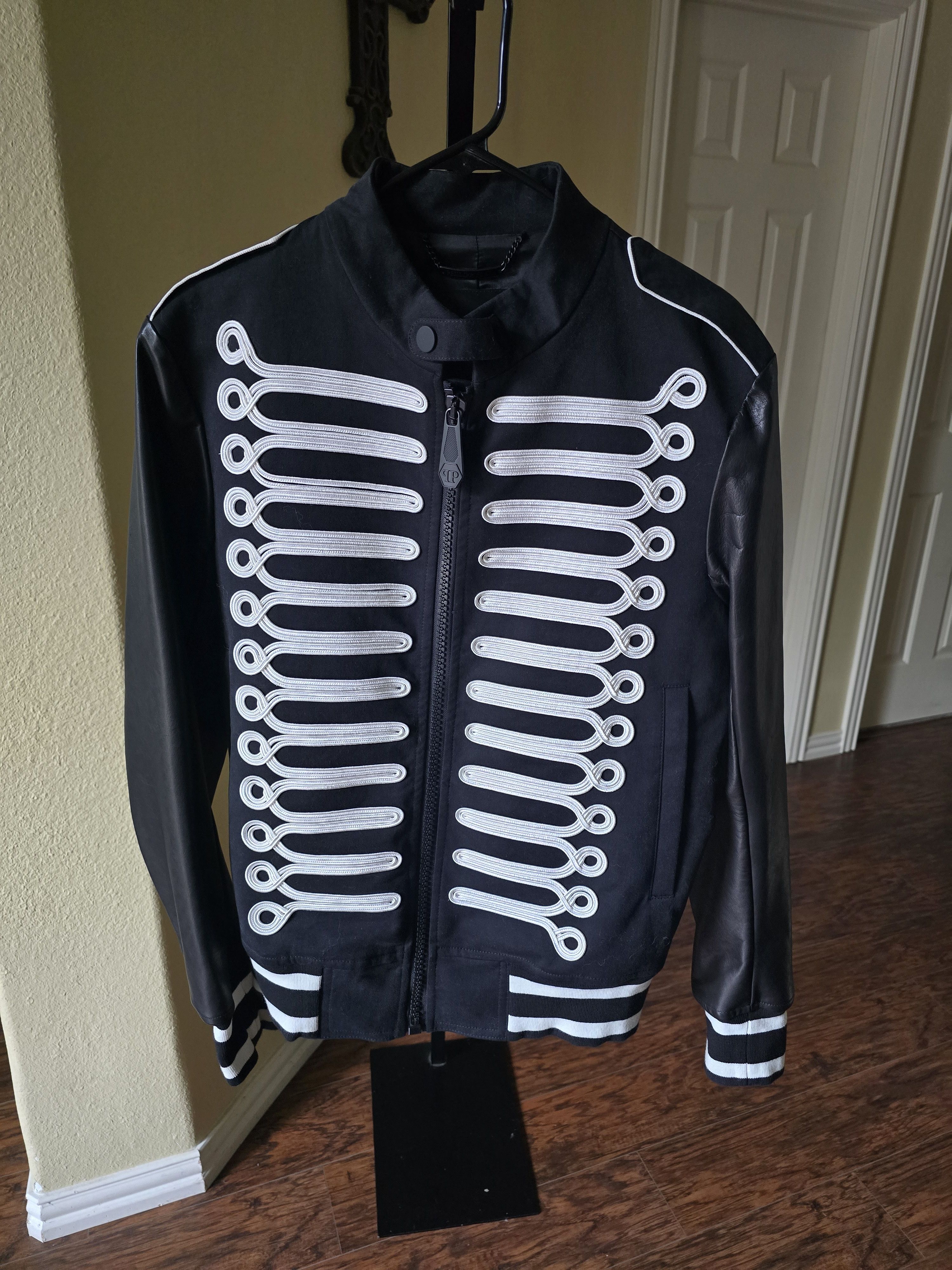 Philipp Plein Philipp Plein Black Military-Style Bomber Jacket/Embroidery Size US M / EU 48-50 / 2 - 2 Thumbnail