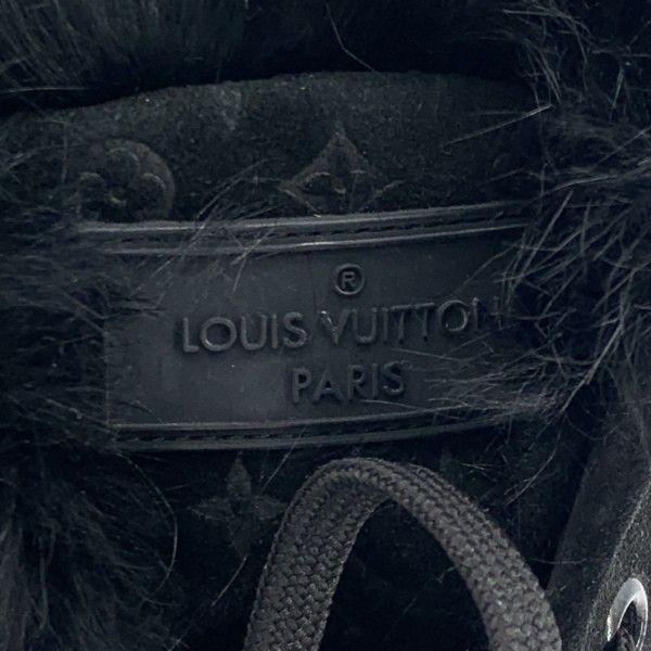 Louis Vuitton Louis Vuitton Black Logo-Printed Lace-Up Short Boots -2508 Size US 7.5 / EU 40-41 - 6 Thumbnail