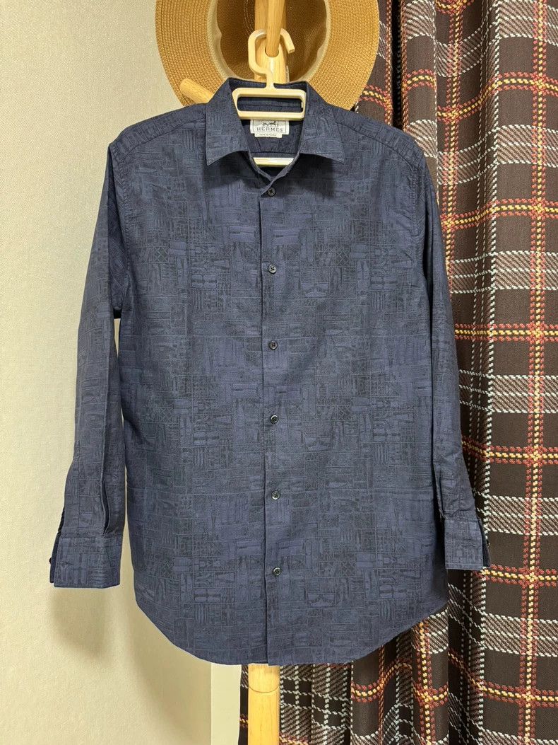 Hermes Hermes Classic Cotton Button-Up Shirt Size US M / EU 48-50 / 2 - 1 Thumbnail