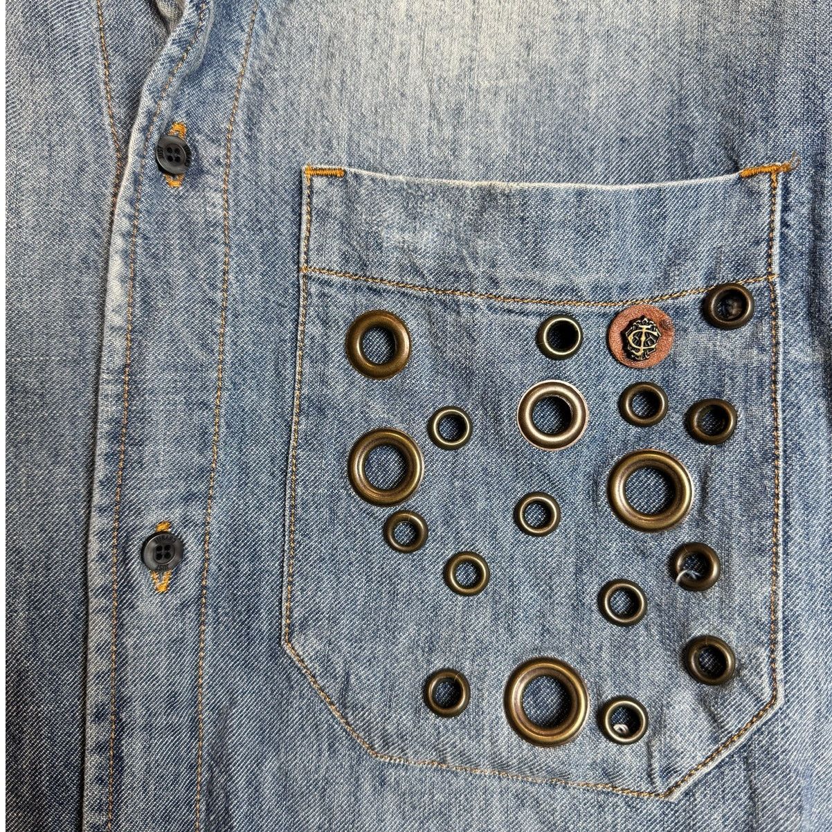 Just Cavalli Just Cavalli Denim Button Down Shirt - Size L Size US L / EU 52-54 / 3 - 4 Thumbnail
