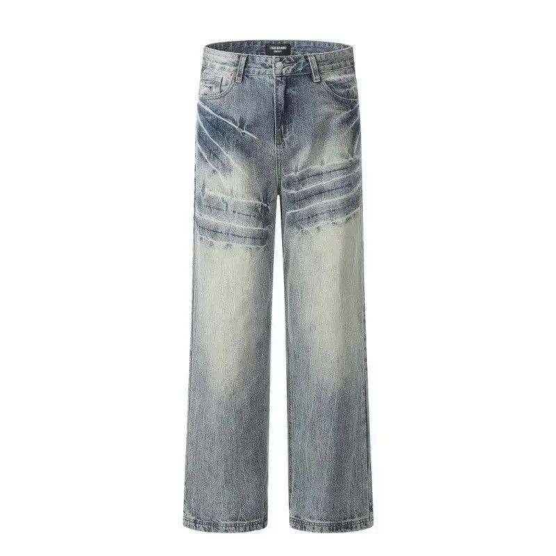Japanese Brand Retro loose straight tube electric stripe jeans Size US 32 / EU 48 - 5 Thumbnail
