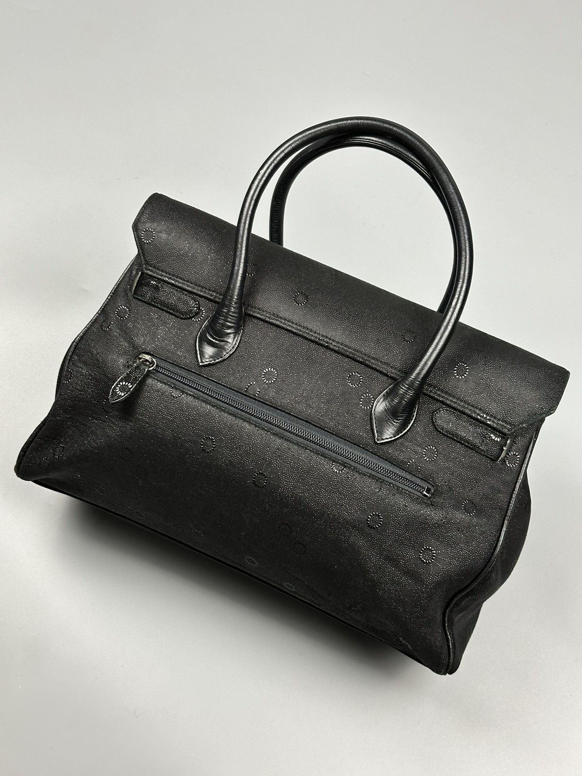 Handmade × If Six Was Nine 🔥Sick🔥Hermes Birkin Inspired Black Suede Leather Handle Bag Size ONE SIZE - 2 Thumbnail