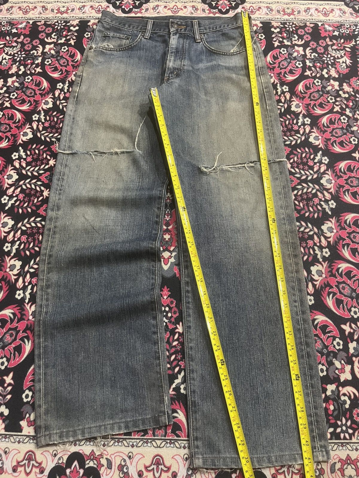 Edwin Vintage Japanese Brand Edwin 503Z Mud Blue Distressed Jeans Size US 30 / EU 46 - 12 Thumbnail