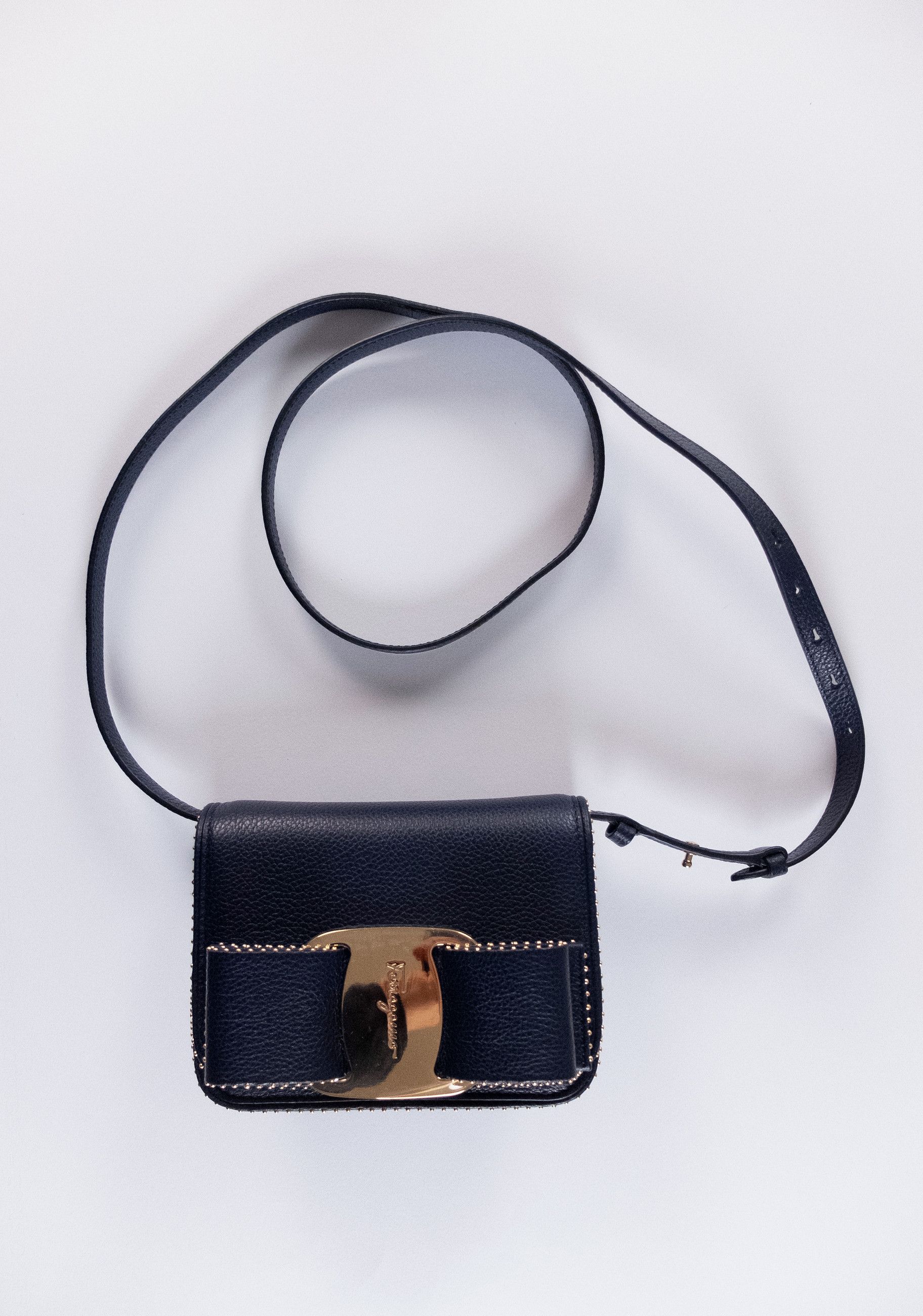 Salvatore Ferragamo SALVATORE FERRAGAMO Vara bow navy leather mini shouder bag Size ONE SIZE - 4 Thumbnail