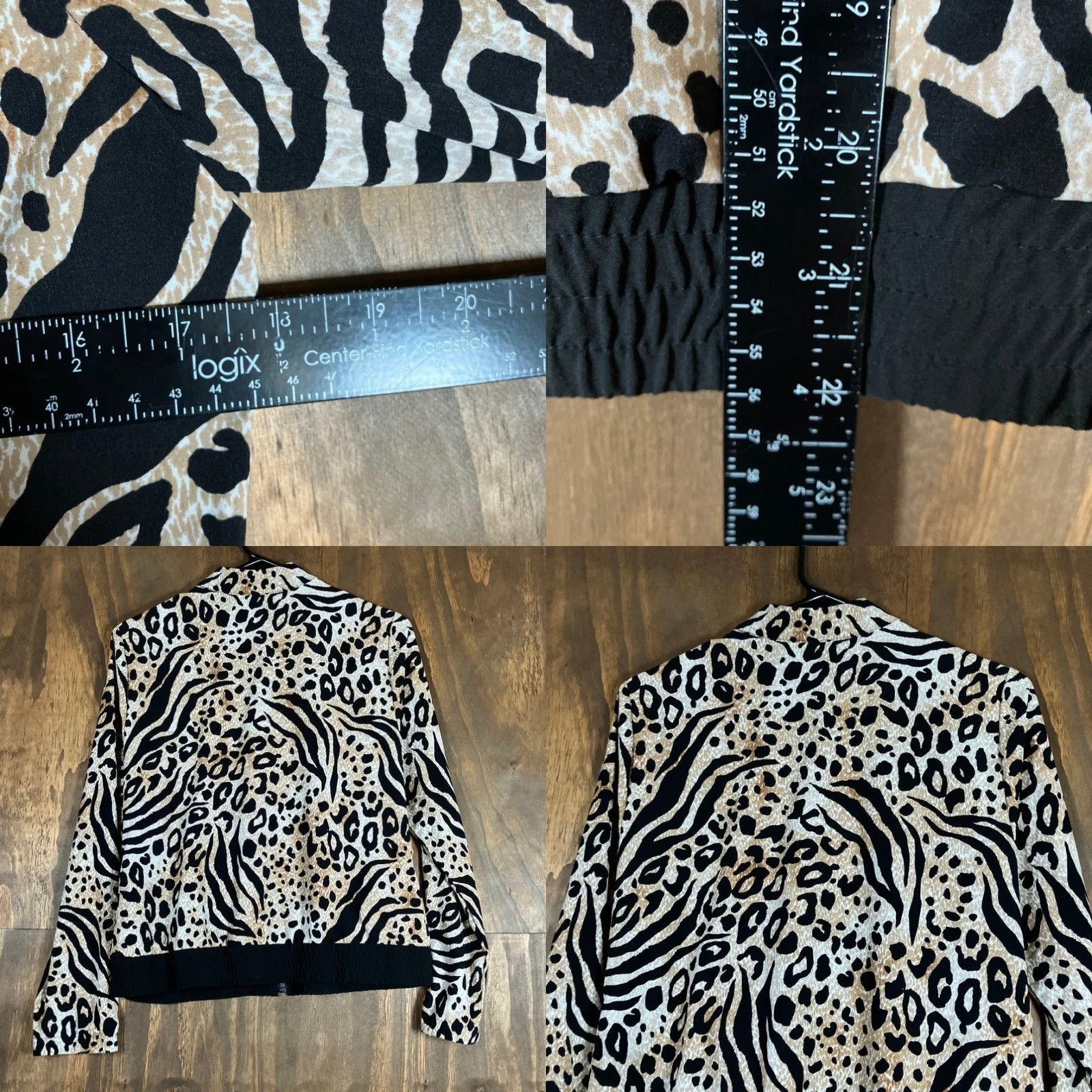 Vintage VINTAGE Zenergy by Chico's Jacket Womens Cheetah Brown Black Full Zip Stretch S Pattern Animal Print Mid-Length Casual Women's Jacket Size S / US 4 / IT 40 - 8 Thumbnail