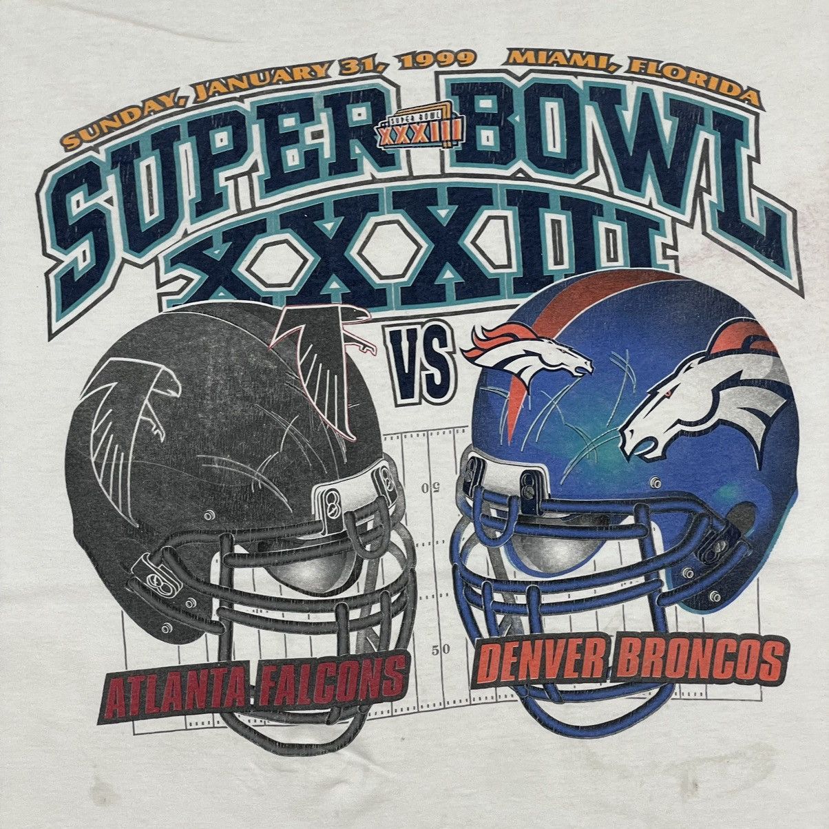 Vintage NFL FINAL 1999 Super Bowl XXXIII Broncos vs Falcons
