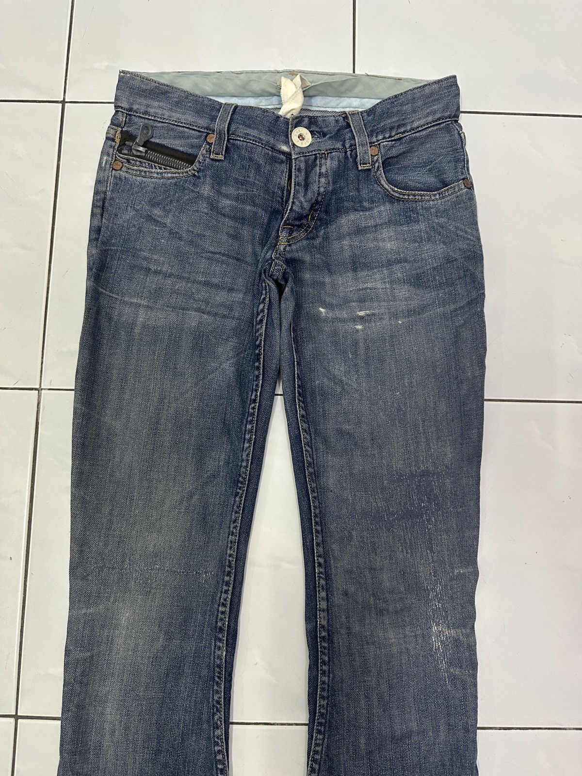 Ever × Japanese Brand × Vintage Vintage EVER Distressed Flare Jeans Slim Fits Size US 27 - 3 Thumbnail