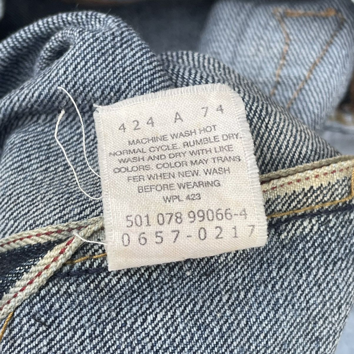 Levi's × Levi's Made & Crafted × Levi's Vintage Clothing “PECULIAR 80s SELVEDGED 501 LEVIS” VINTAGE WEIRD LEVIS DENIM Size US 36 / EU 52 - 15 Thumbnail