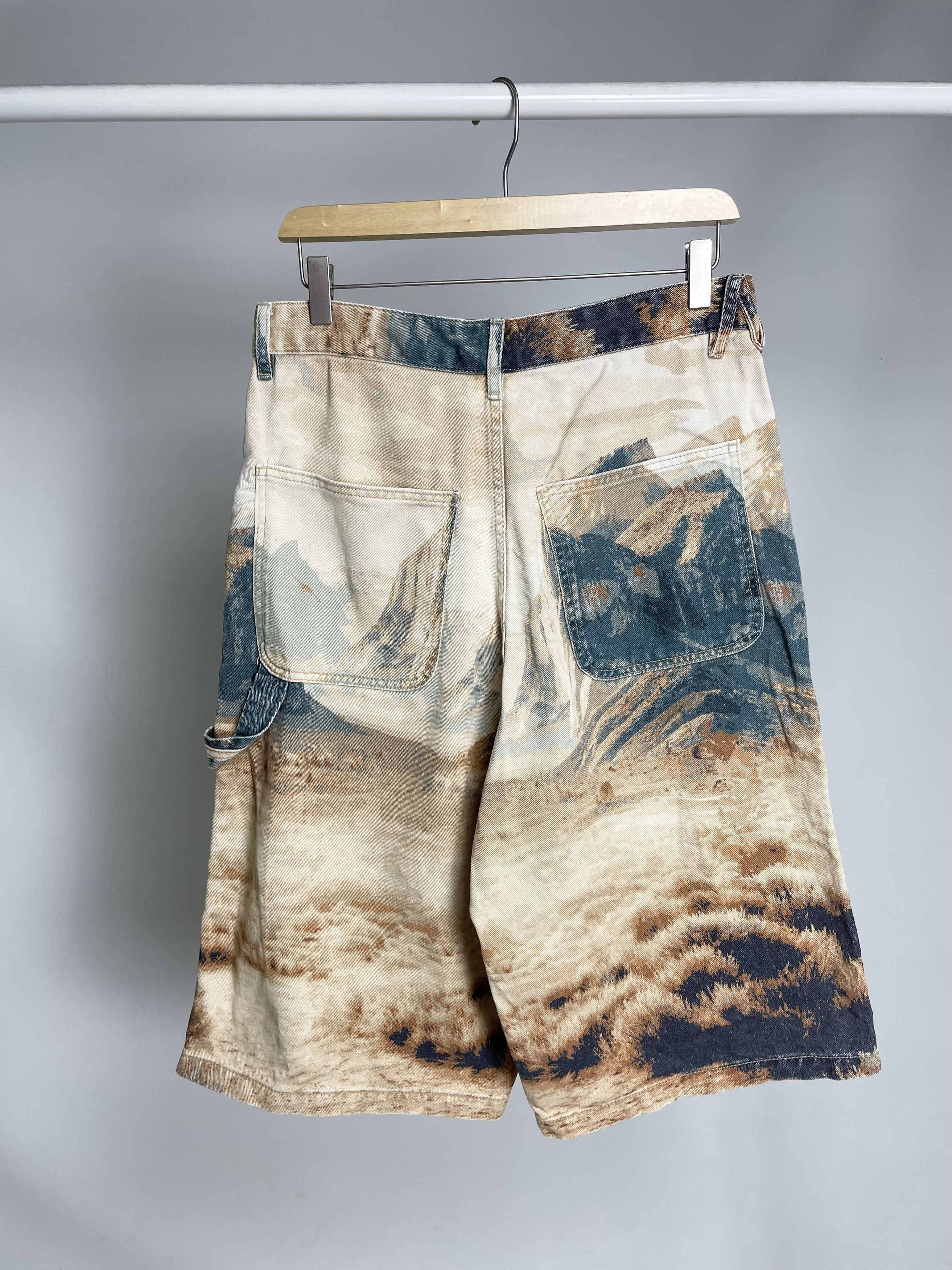 Represent Clo. Zara x Two Jeys 2 Cowboy Western Carpenter Denim Shorts Size US 30 / EU 46 - 12 Thumbnail