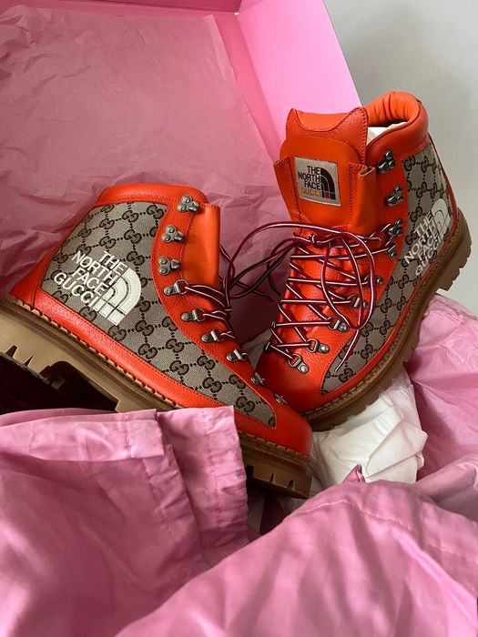 Gucci The North Face x Gucci Monogram Leather Canvas Boots | Grailed