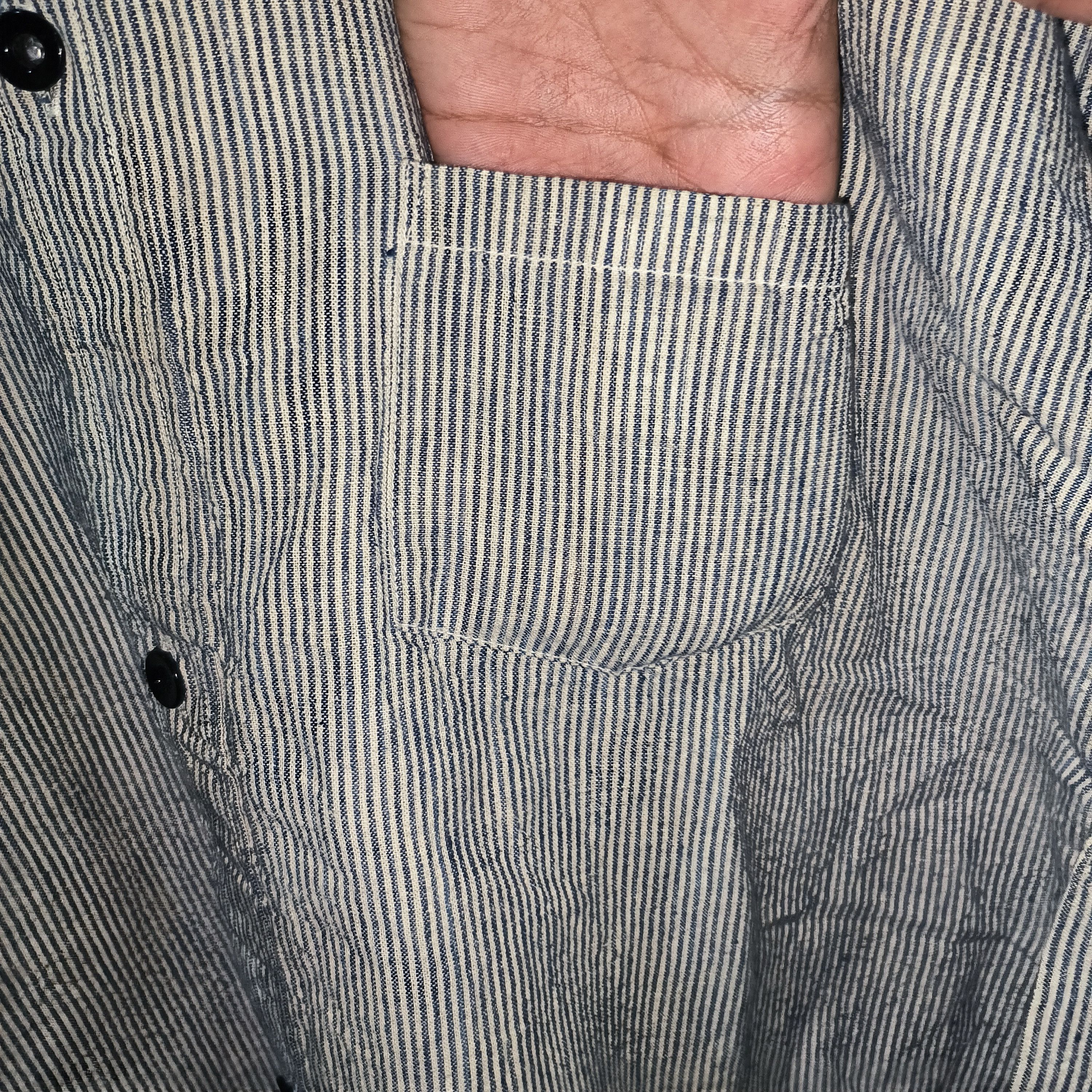 Japanese Brand × Sugar Cane Sugar Cane Hickory Stripe Chambray Overshirt Size US L / EU 52-54 / 3 - 3 Thumbnail