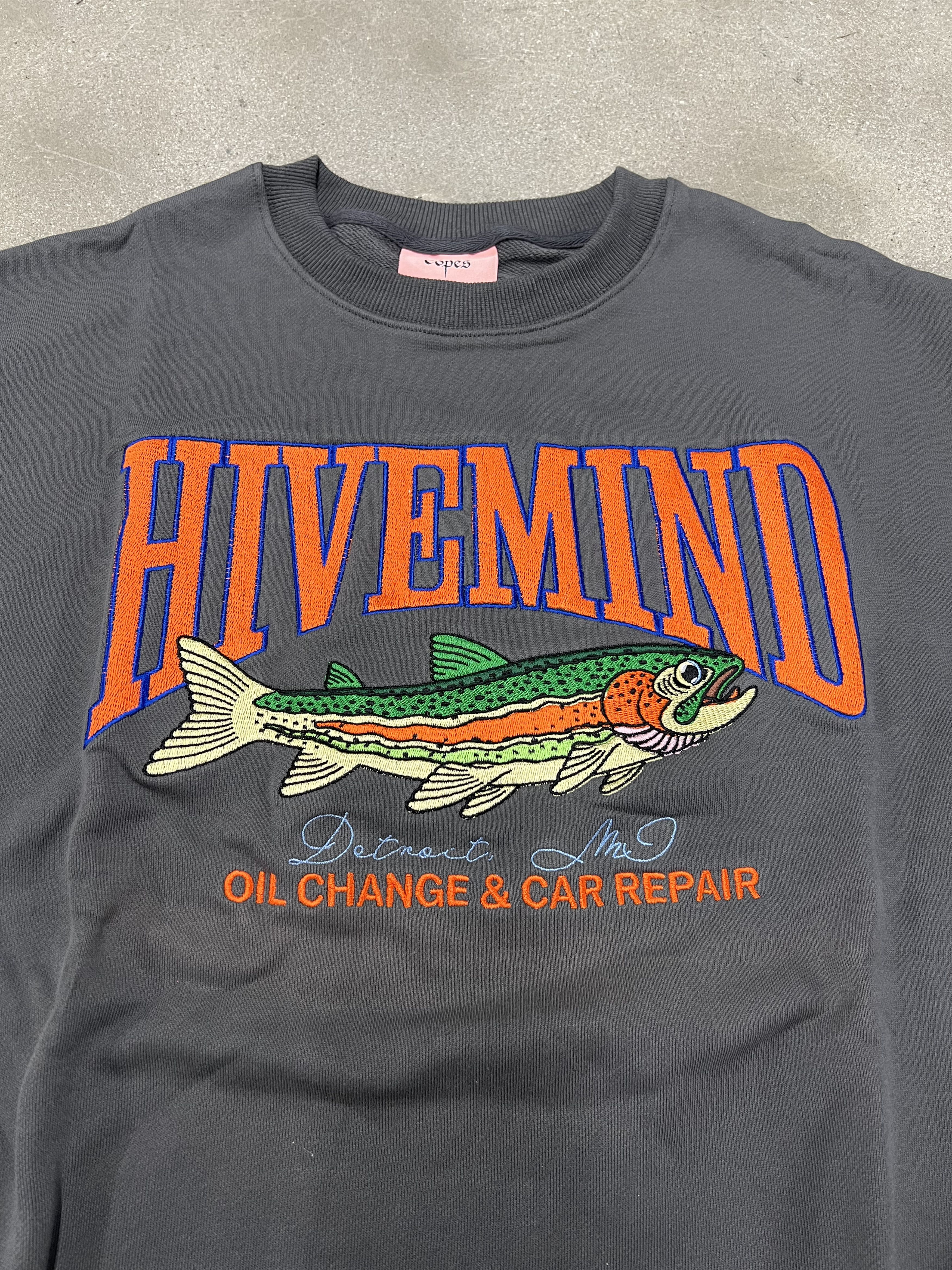 Copes Hivemind French Terry Stitched Fish Crewneck Size US XXL / EU 58 / 5 - 2 Thumbnail