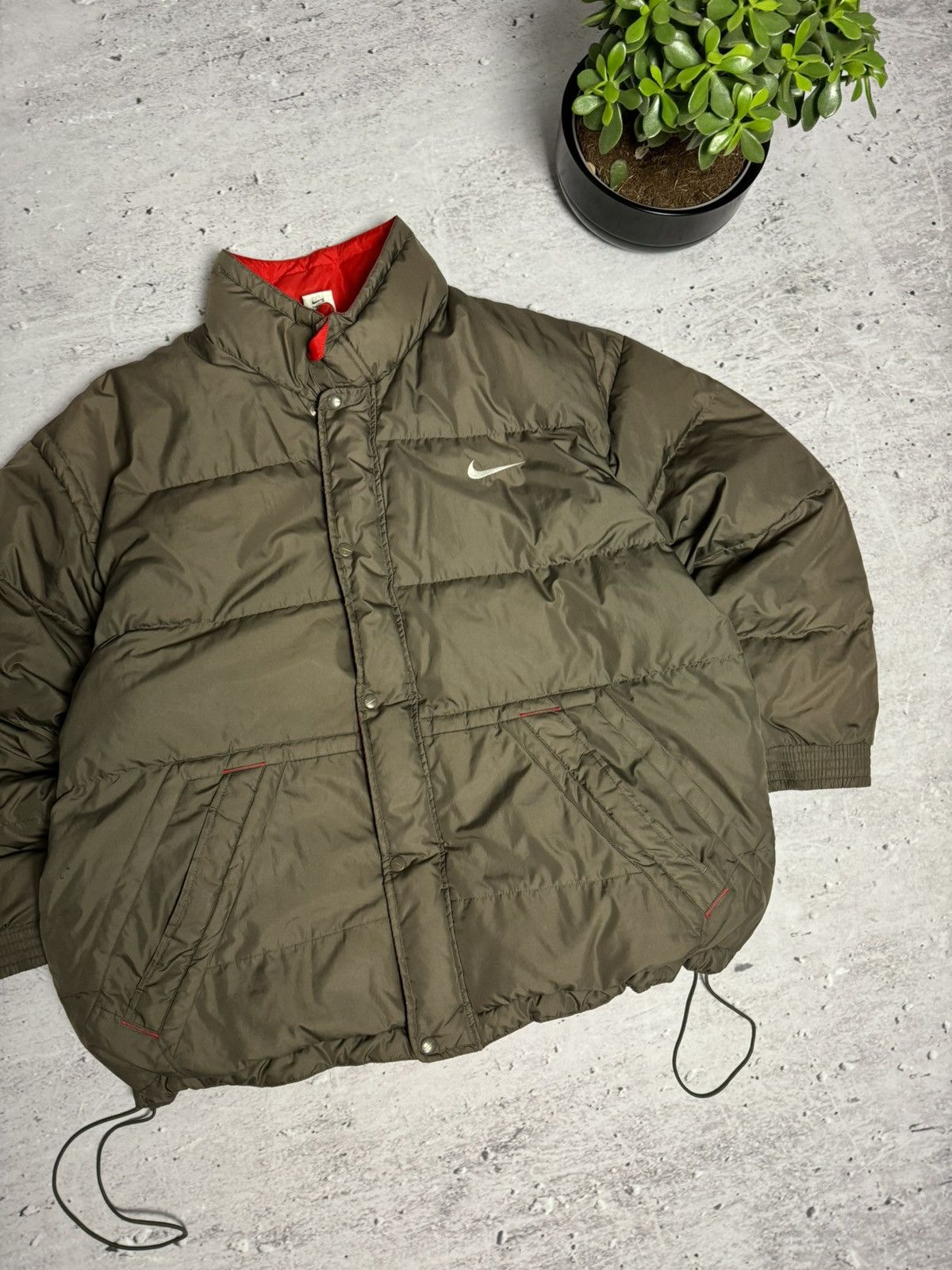 90s Nike Vintage Big Swoosh Down Jacket Oversize Y2K Drill