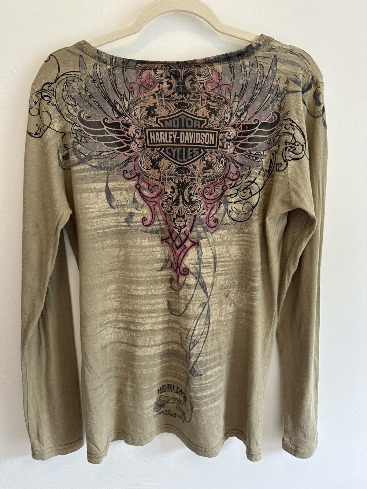 Harley Davidson Vintage 2009 Harley-Davidson Long Sleeve – USA Made Size L / US 10 / IT 46 - 3 Thumbnail