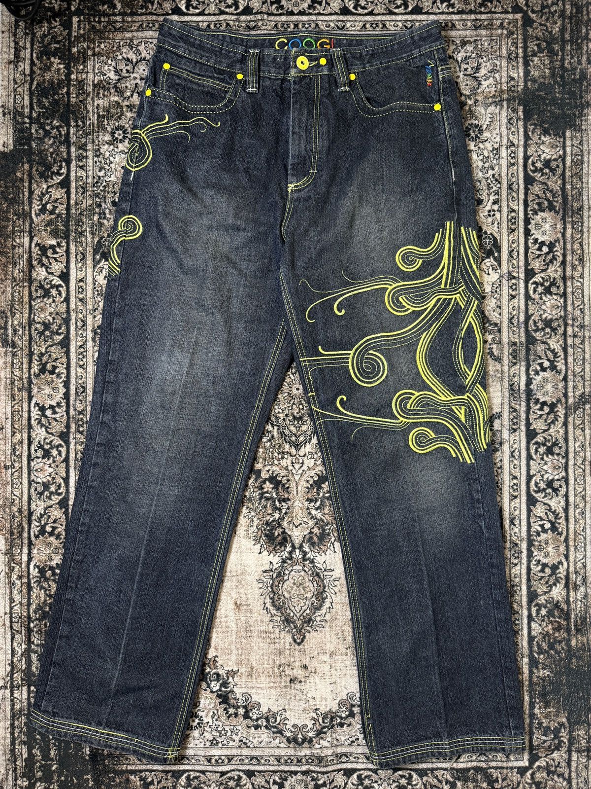 Coogi Y2K Coogi Embroidered Mens Jeans (Size 36x34) Size US 36 / EU 52 - 1 Thumbnail