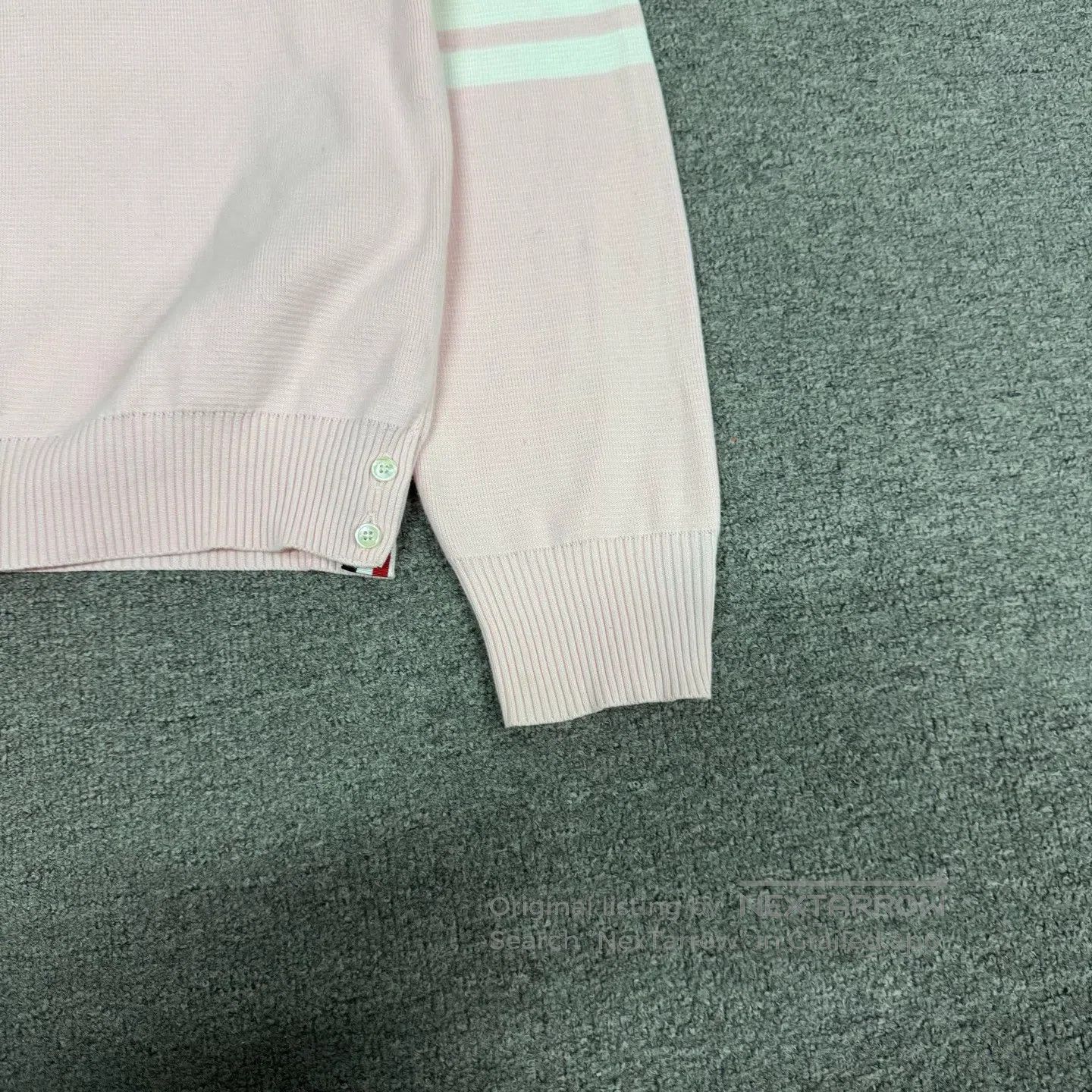 Thom Browne Thom Browne size 3 Light pink classic four stripes round-ne Size L / US 10 / IT 46 - 4 Thumbnail
