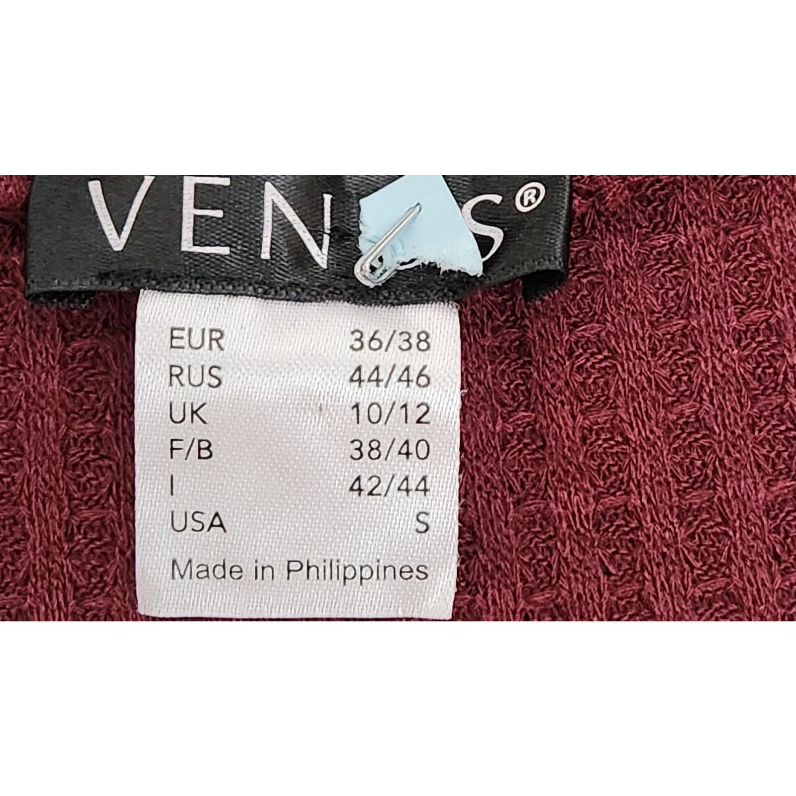 Other Venus Burgundy Waffle Knit Cold Shoulder Top Small Stretch Size S / US 4 / IT 40 - 4 Thumbnail