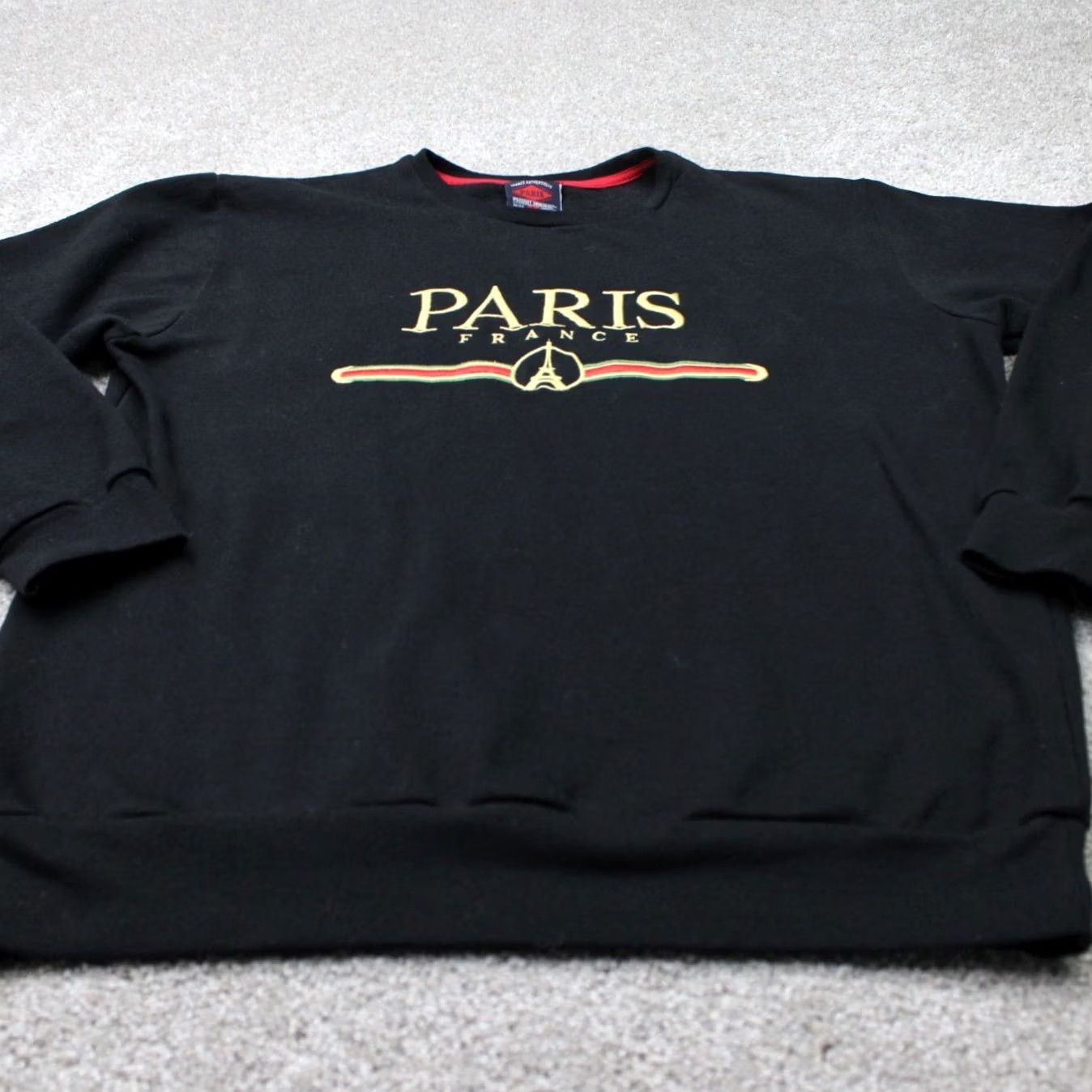 Vintage Paris Sweatshirt Mens Large Black 100% Cotton Pullover Shirt Pullover Logo Graphic Paris Theme Mens Large Black Cotton Sweatshirt Size US L / EU 52-54 / 3 - 2 Thumbnail