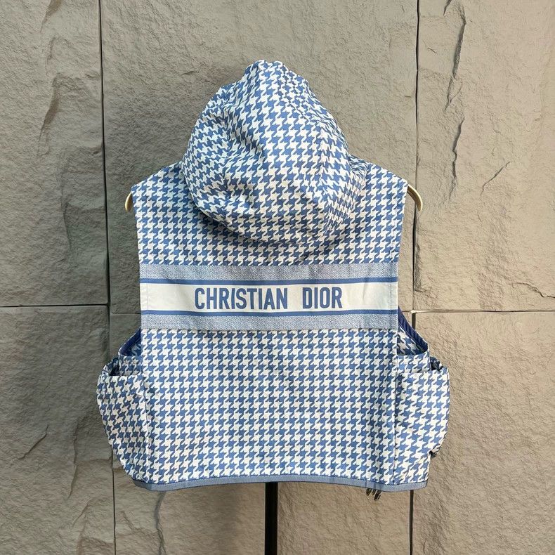 Dior Dior Blue thousand-bird check hooded vest Size S / US 4 / IT 40 - 2 Thumbnail