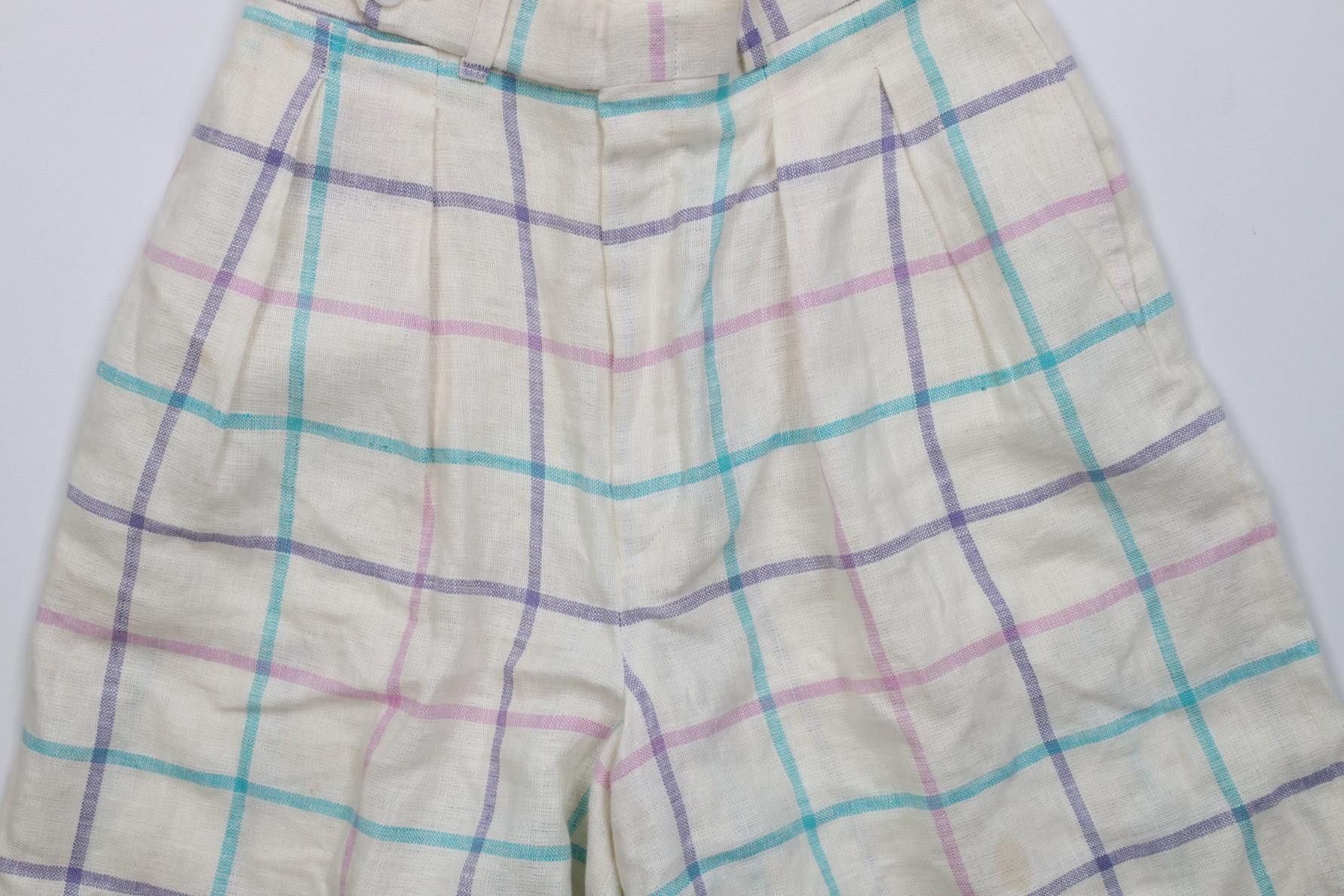 Lands' End Vintage 80s 90s Lands End Burlap Bermuda Shorts Plaid USA Size 28" / US 6 / IT 42 - 3 Thumbnail