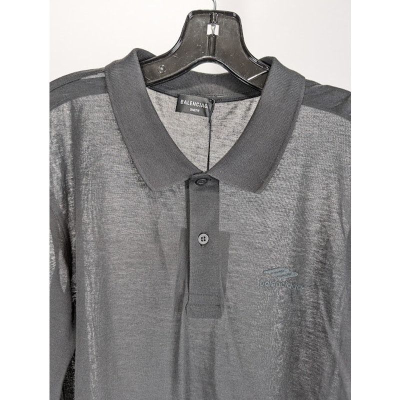 Balenciaga o1rshd1 3b Sport Embro Transp Polo Shirt in Black Size US XL / EU 56 / 4 - 3 Thumbnail