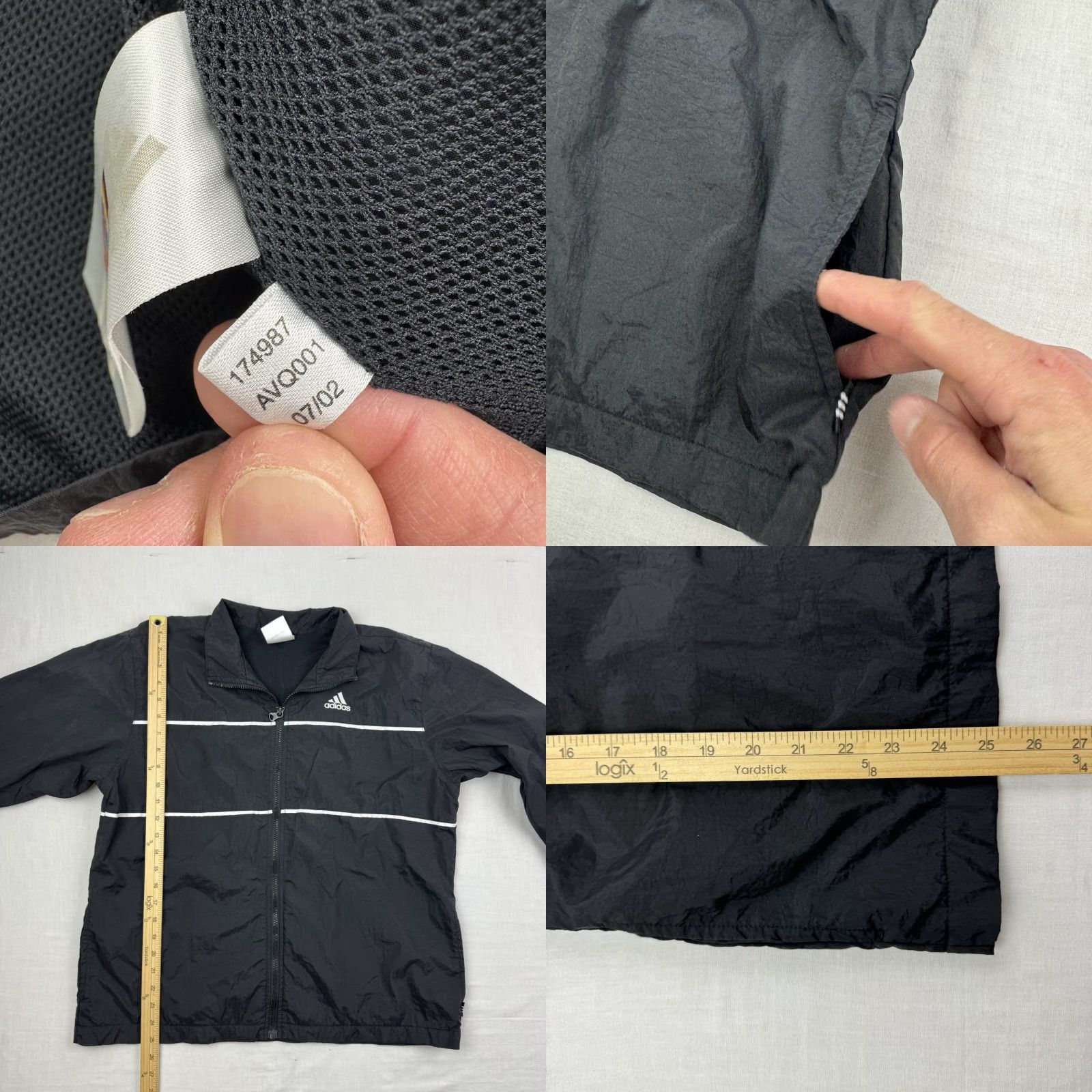 Adidas VINTAGE Adidas Windbreaker Jacket Women L Black Full Zip Nylon Y2K 2000s Casual Mens Womens Boys Girls Size L / US 10 / IT 46 - 8 Thumbnail