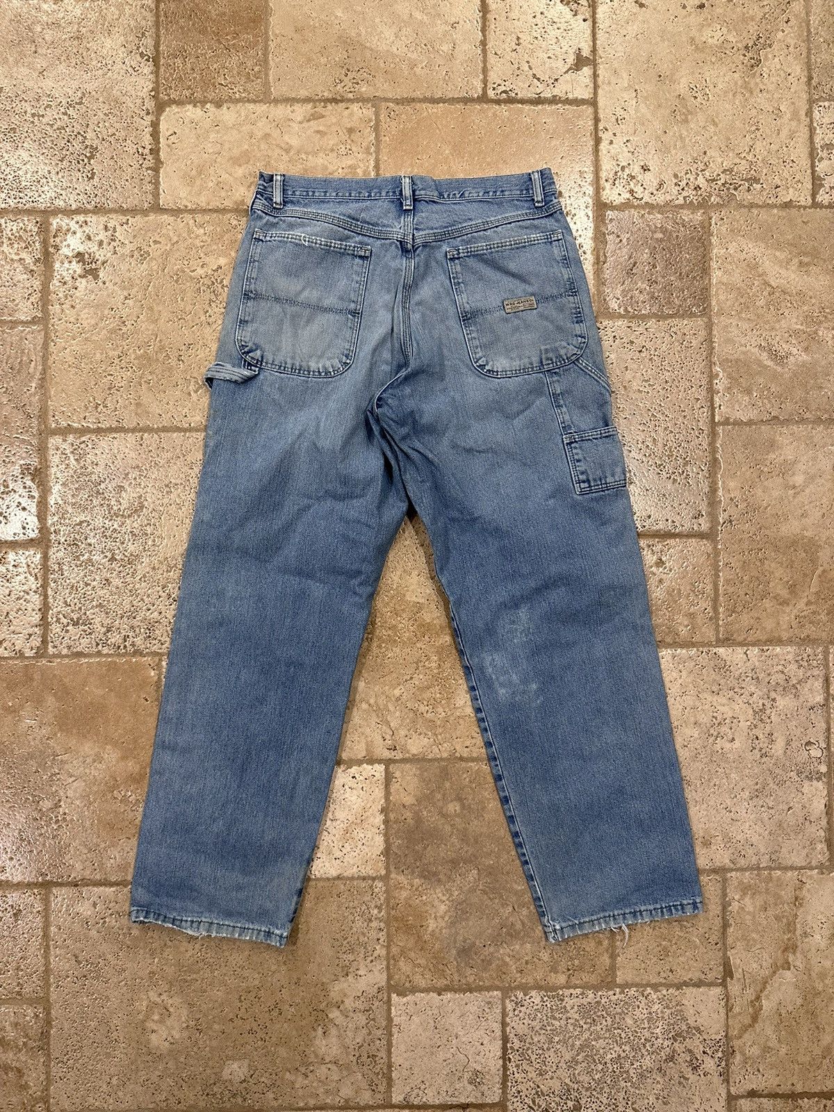 Vintage × Wrangler Vintage WRG Wrangler Distressed Blue Carpenter Denim Jeans Size US 32 / EU 48 - 4 Thumbnail