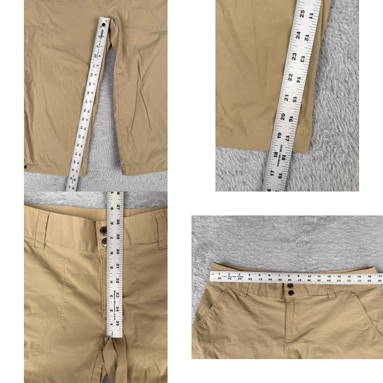 Vintage Columbia Pants Womens Beige Nylon Capri 34x18 Regular Stretch 10 Casual Capris, Travel, Workwear Womens, 18in Inseam, Flat Front, Machine Washable Size 32" / US 10 / IT 46 - 8 Thumbnail