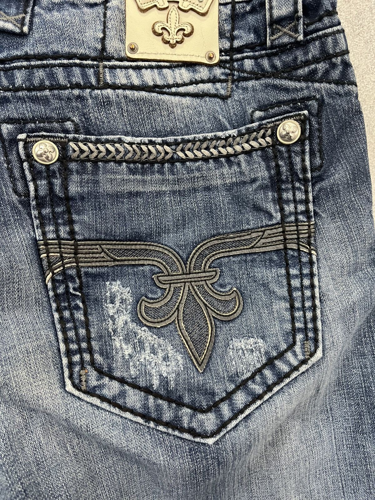 Rock Revival ROCK REVIVAL Hadriel Straight Blue Distressed Jeans Size US 34 / EU 50 - 6 Thumbnail