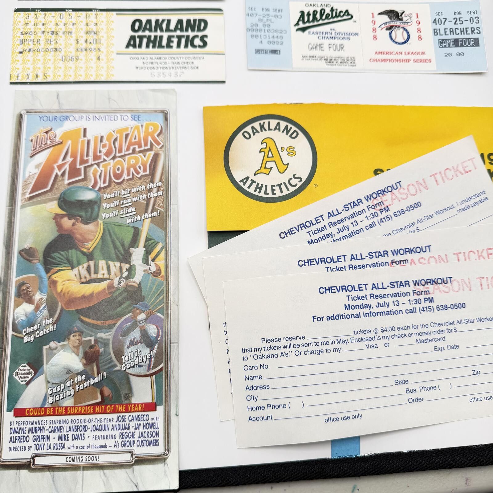 Other MLB Season Tickets Oakland A's Championship Vintage Size ONE SIZE - 4 Thumbnail