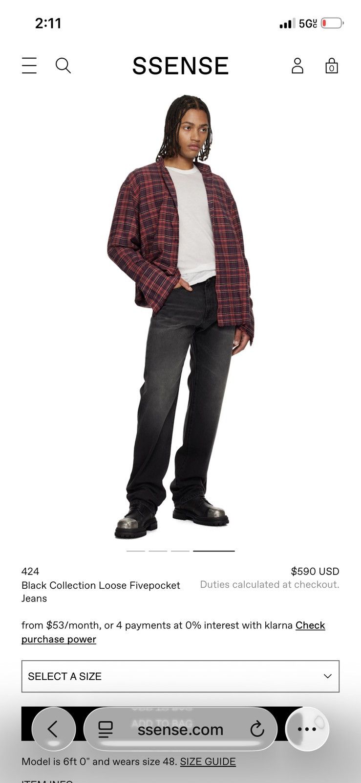 424 424 Loose Denim 5 Pocket Size US 36 / EU 52 - 8 Thumbnail