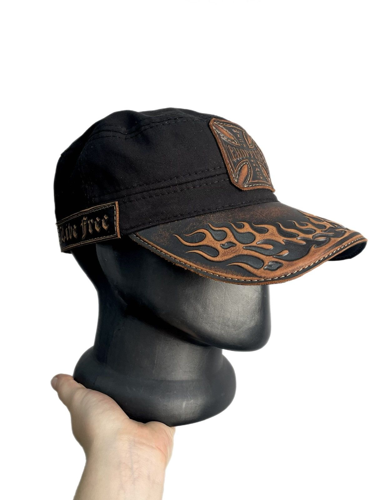 West Coast Choppers Patchwork west coast choppers cadet hat cap flames style Size ONE SIZE - 1 Thumbnail