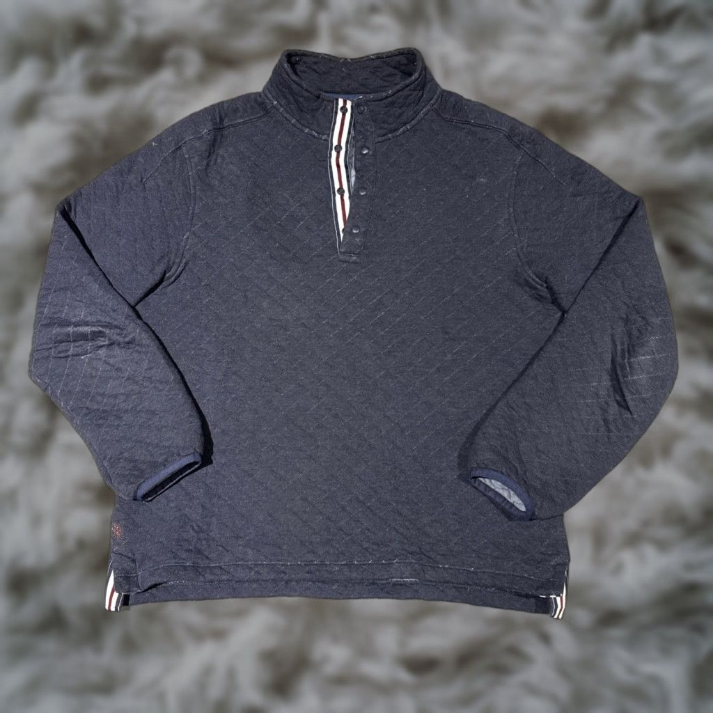 Rhone Rhone Gramercy Sweater Medium Blue Long Sleeve Quilted Snap-T Pullover Logo 90s Mens Size US M / EU 48-50 / 2 - 1 Thumbnail