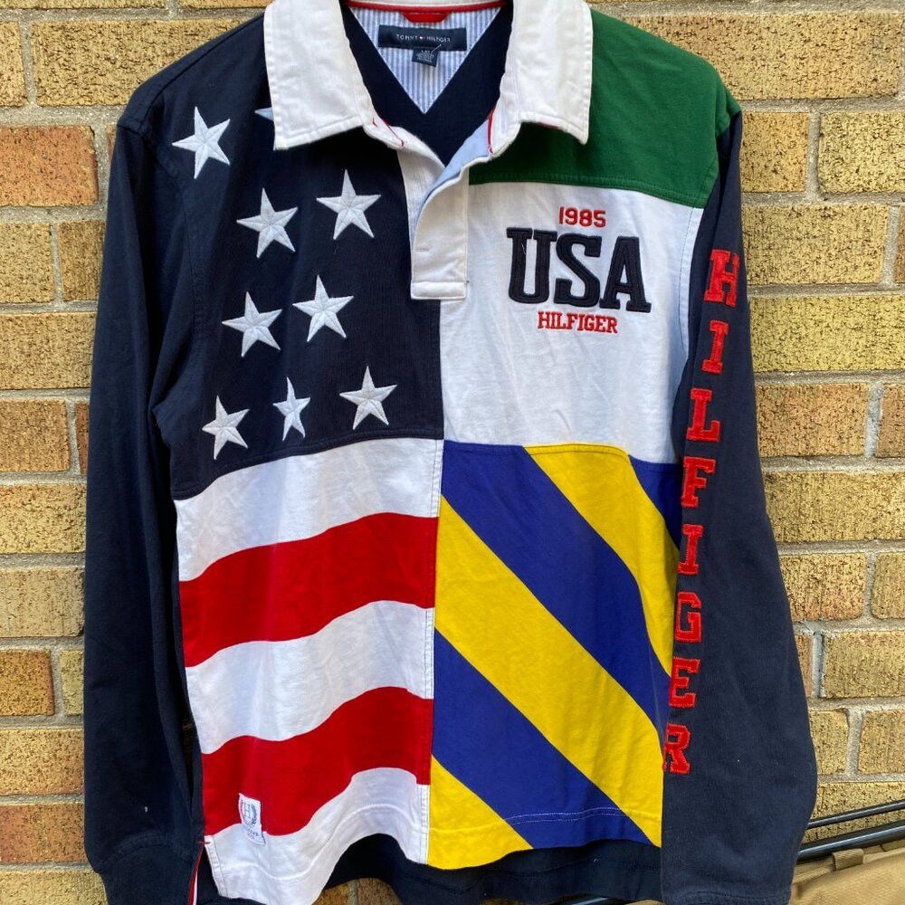 Tommy Hilfiger Vintage Tommy Hilfiger Embroidered Polo Rugby Sweater Long Size US L / EU 52-54 / 3 - 3 Thumbnail