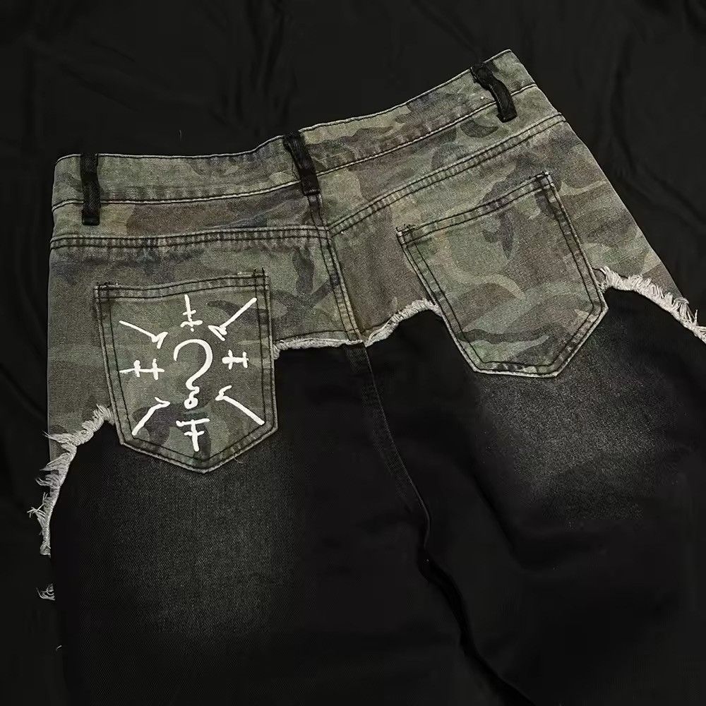 Jean Embroidery Washed Vintage Patchwork Camo Boot Cut Jeans Size US 30 / EU 46 - 5 Thumbnail