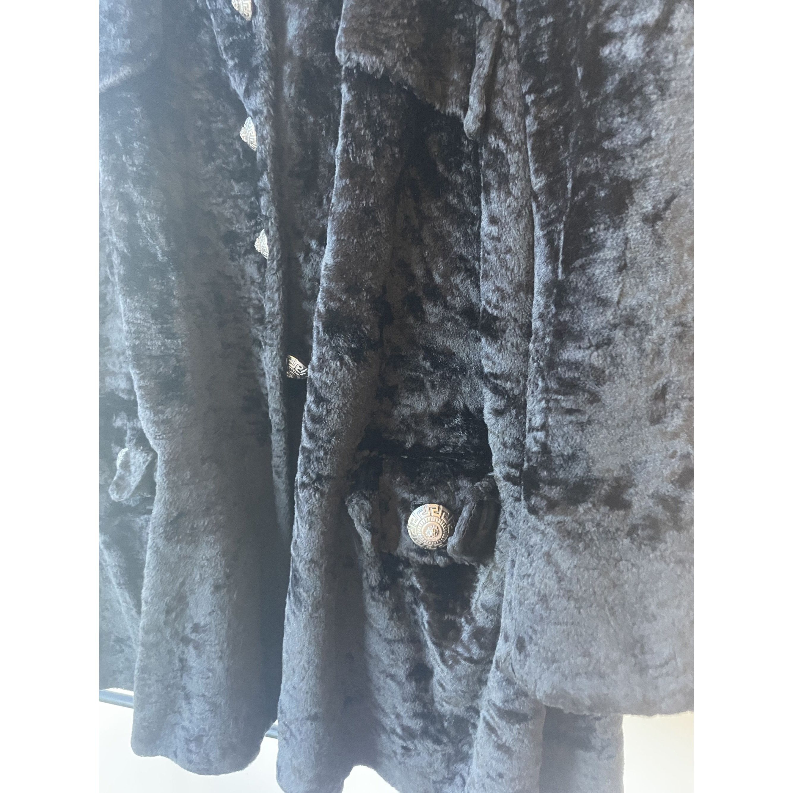 Versus Versus Black Faux Fur Coat With Silver Accents - Womens M Size S / US 4 / IT 40 - 6 Thumbnail