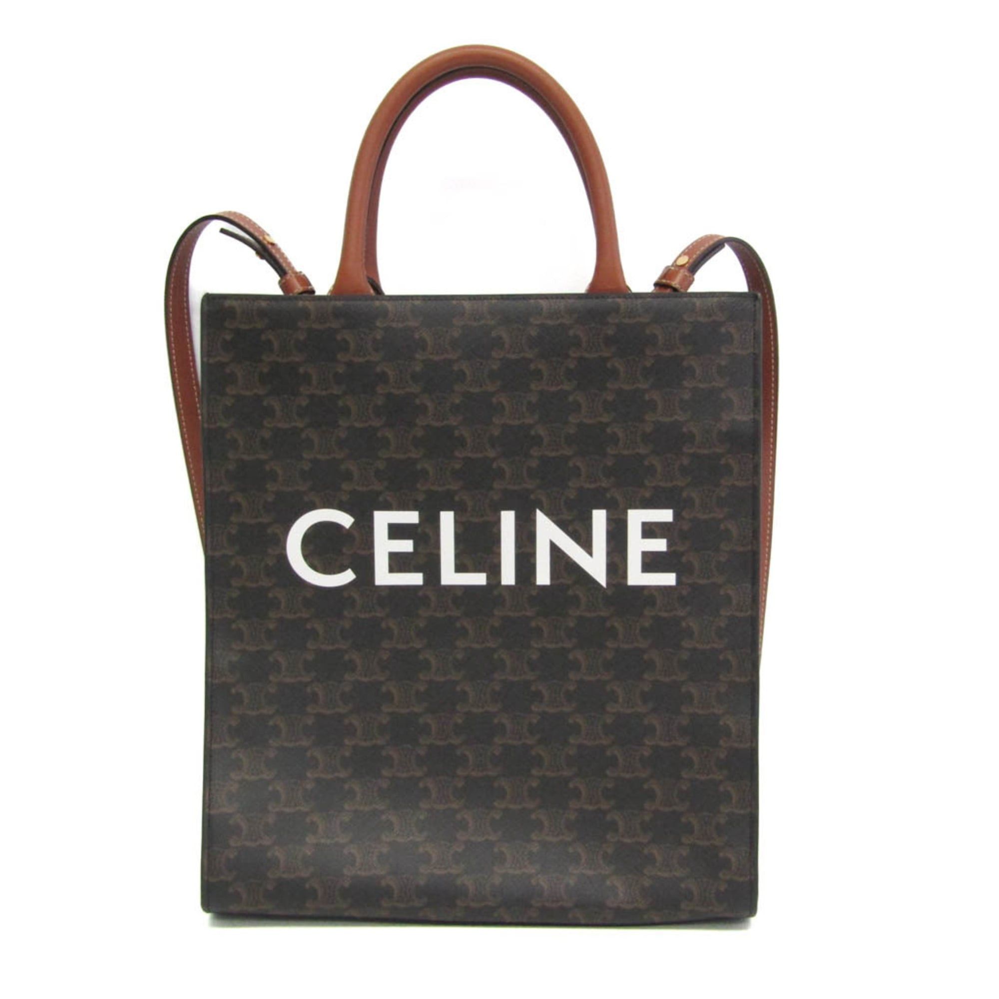 Celine Celine Vertical Cabas Triomphe Women,Men PVC,Leather Shoulder Bag,Tote Bag Brown,Dark Brown Size ONE SIZE - 1 Thumbnail