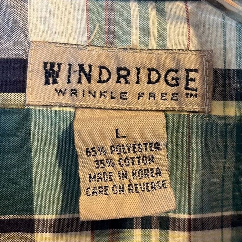 Other Windridge mens L Green plaid SS Button polyester blend shirt Size US L / EU 52-54 / 3 - 2 Thumbnail