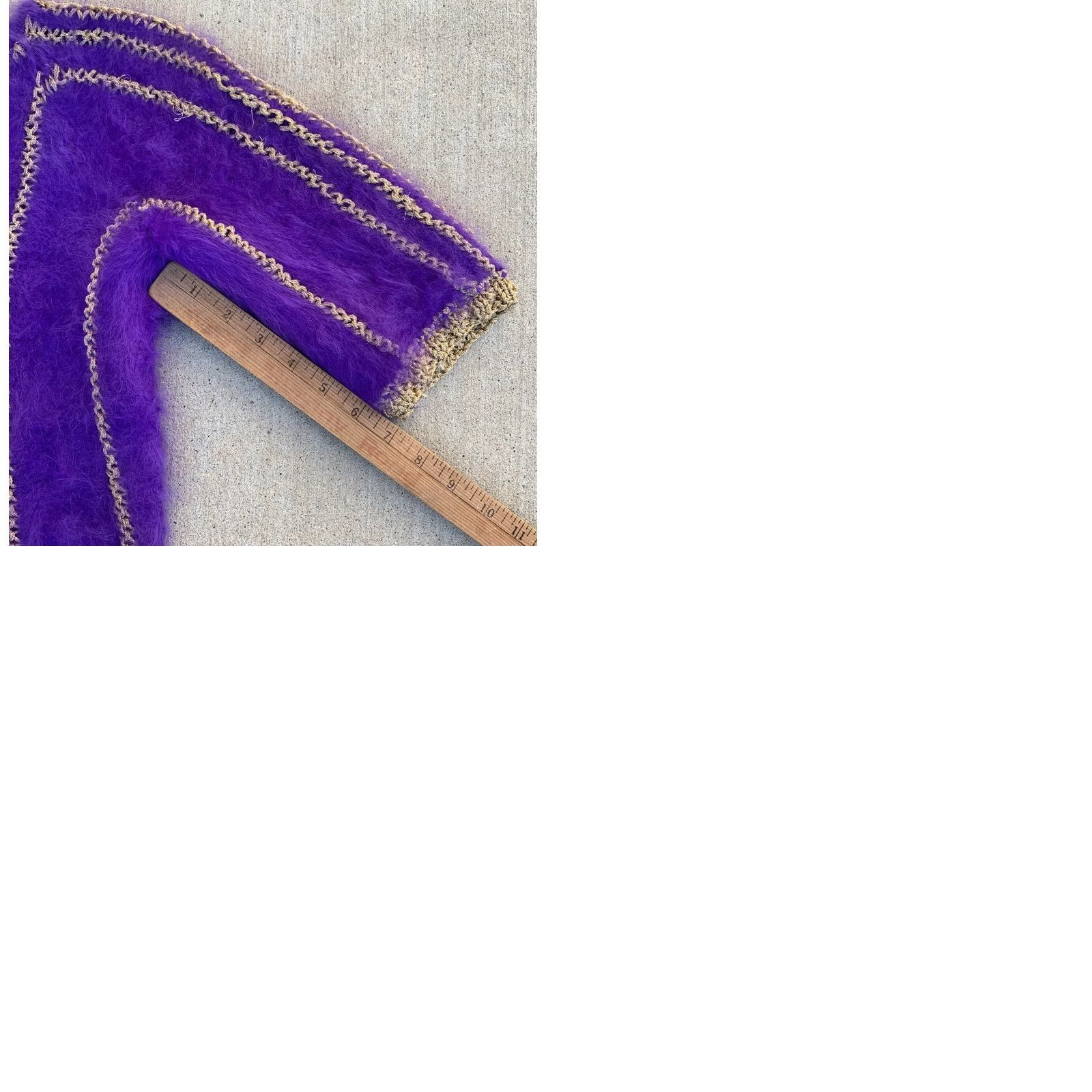 Vintage VINTAGE Martesa West Hampton Beach Purple Fuzzy Angora Gold Metallic Knit S Size S / US 4 / IT 40 - 12 Thumbnail