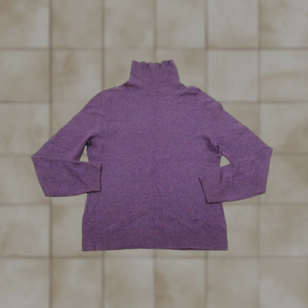 Apt. 9 Apt. 9 Sweater Women L Purple 100% Cashmere Turtleneck Knit Pullover Casual Shirt Size L / US 10 / IT 46 - 1 Thumbnail