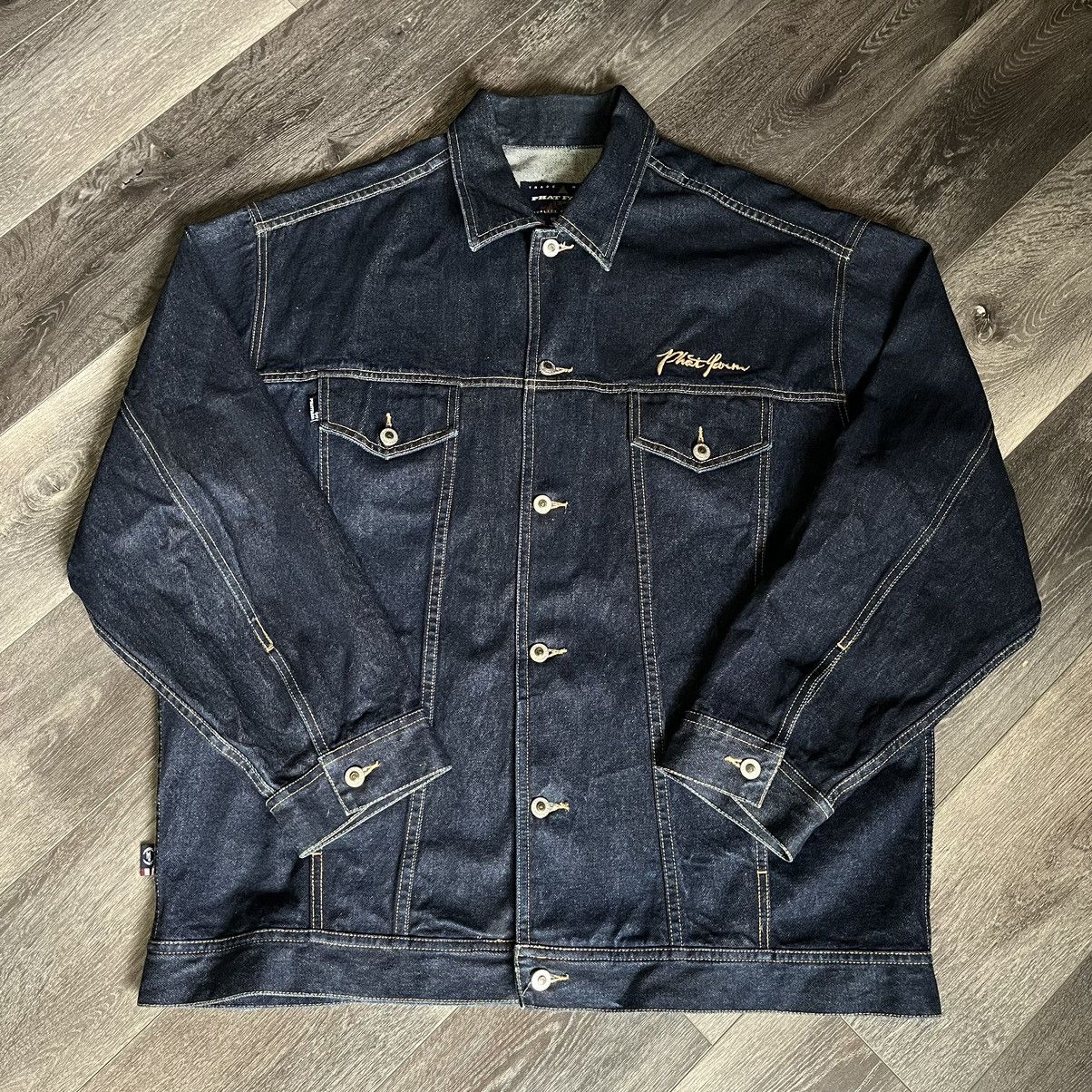 Phat Farm Vintage 1990s Phat Farm Denim Trucker Rap Jean Jacket Baggy Size US XXL / EU 58 / 5 - 1 Thumbnail