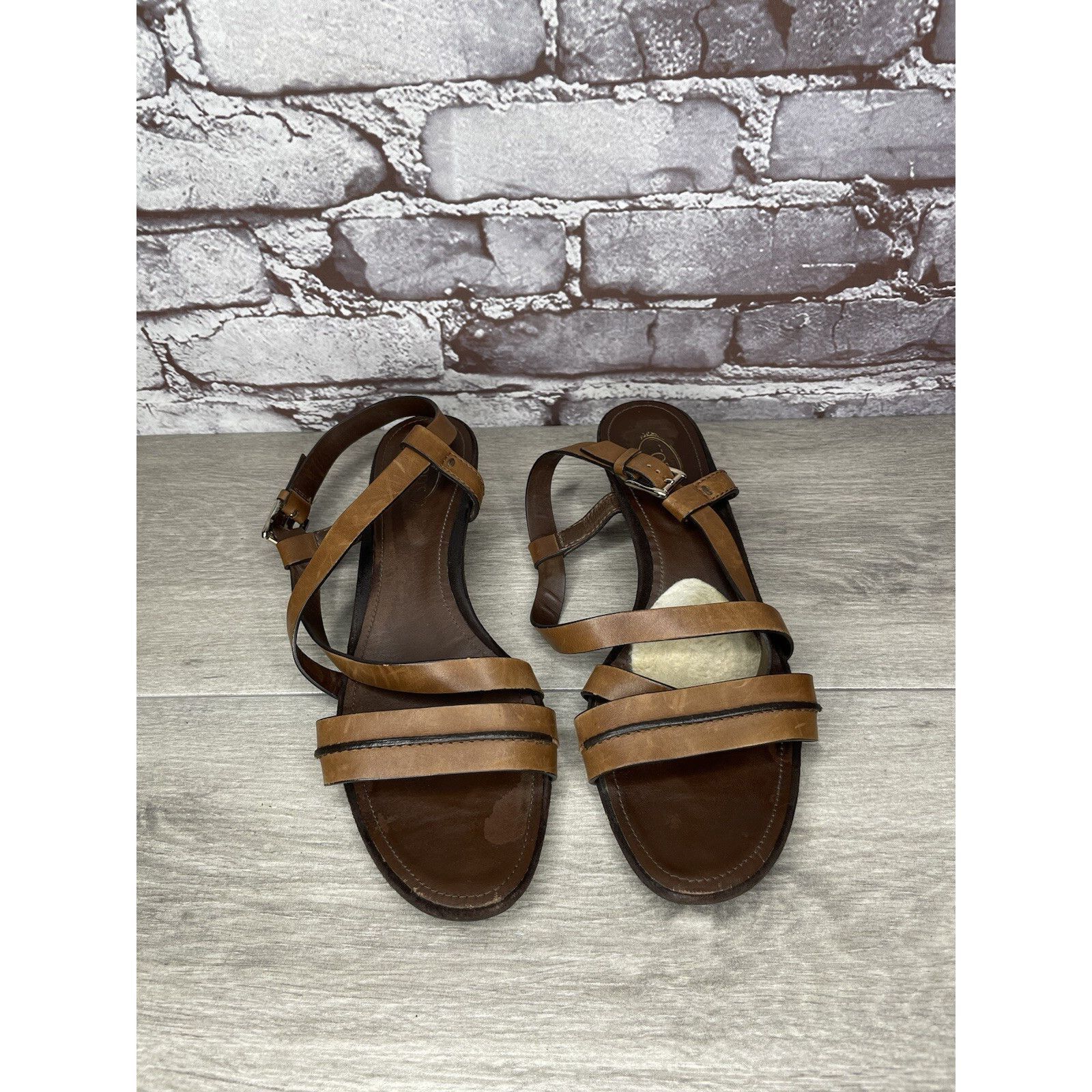Tod's Tod's Brown Leather Wedge Strappy Ankle Strap Sandals Women Size US 9.5 / IT 39.5 - 20 Thumbnail