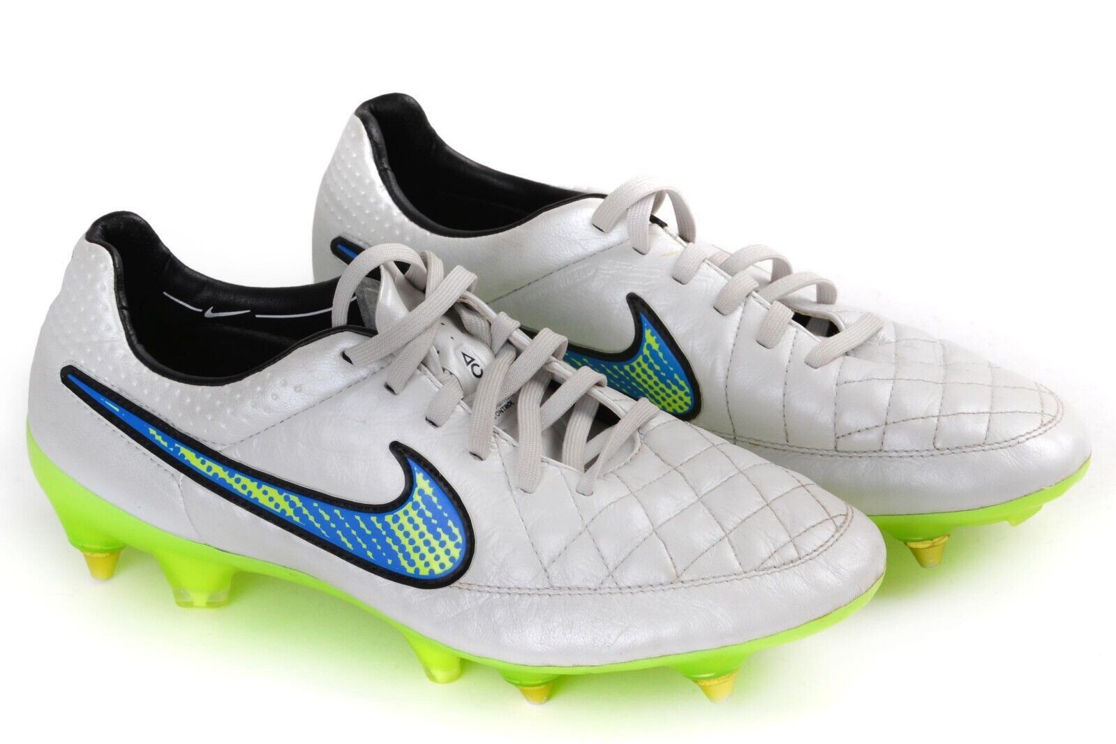 image of Nike Tiempo Legend V Sg-Pro Soccer Boots Cleats 2014 Us 7.5 in White/Green, Men's