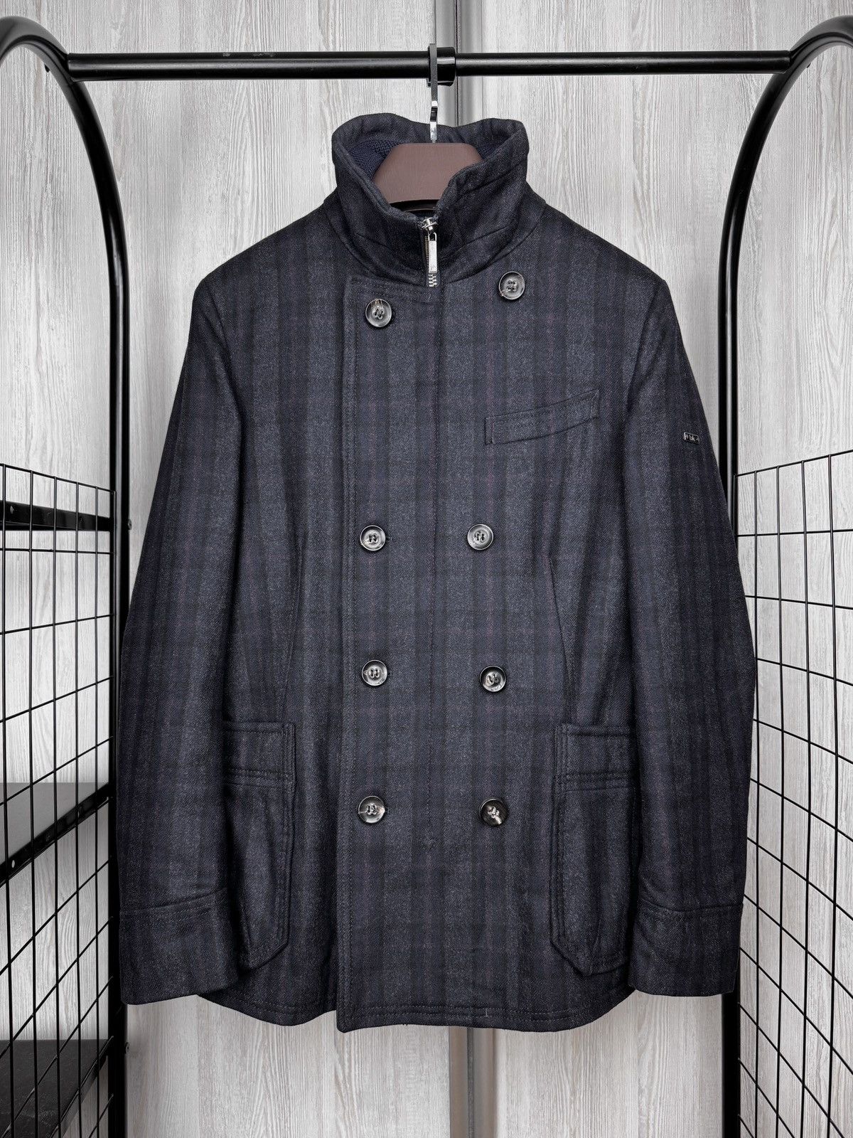 Pal Zileri RRP $2100 Pal Zileri Check Double Breasted Overcoat 40US/50I Size US M / EU 48-50 / 2 - 2 Thumbnail