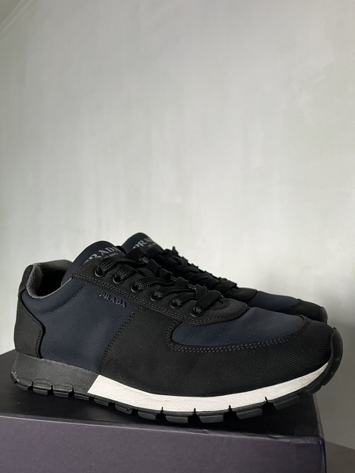 Prada Prada Sport Black/Blue Canvas Low-Top Size US 9 / EU 42 - 1 Thumbnail