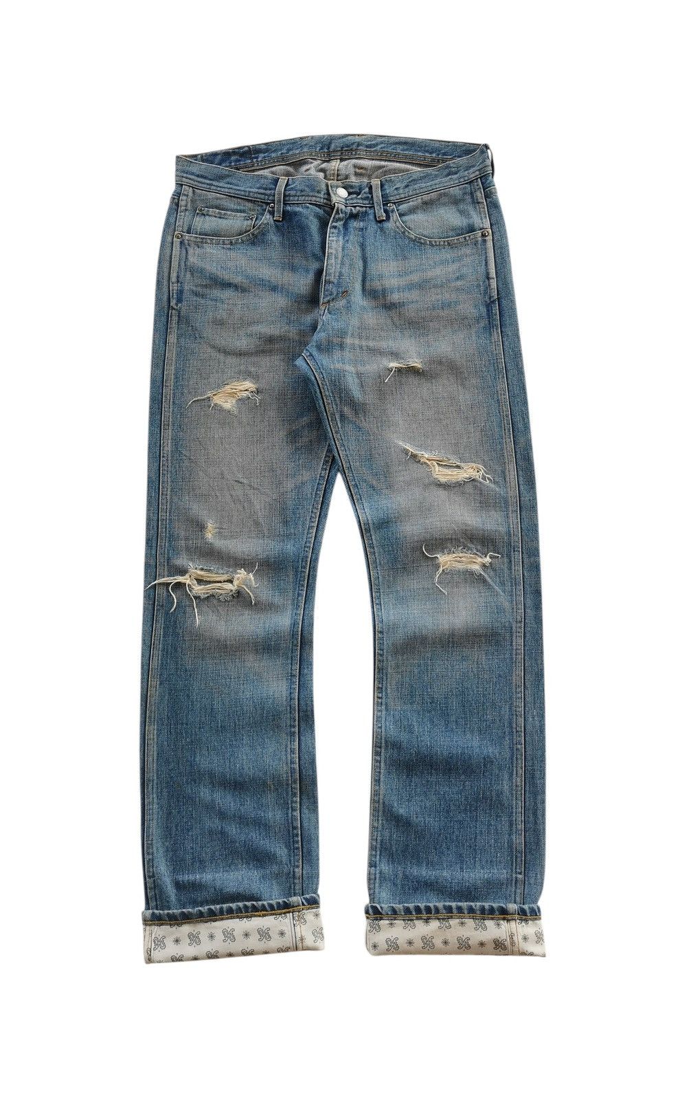 monkey time Monkey Time UnitedArrow Distressed Japan Jeans VIBES Kapital Size US 33 - 1 Thumbnail