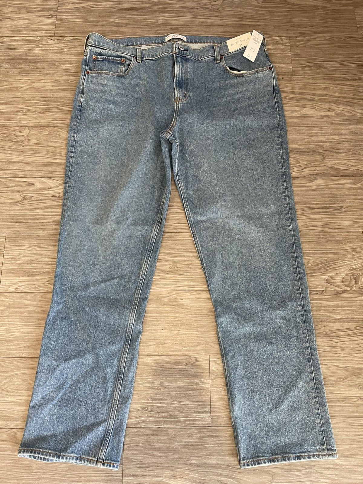 Abercrombie & Fitch A&F 90s Straight Jean Mid Rise Medium Wash Size 34 LONG New Size 34" / US 12 / IT 48 - 2 Thumbnail