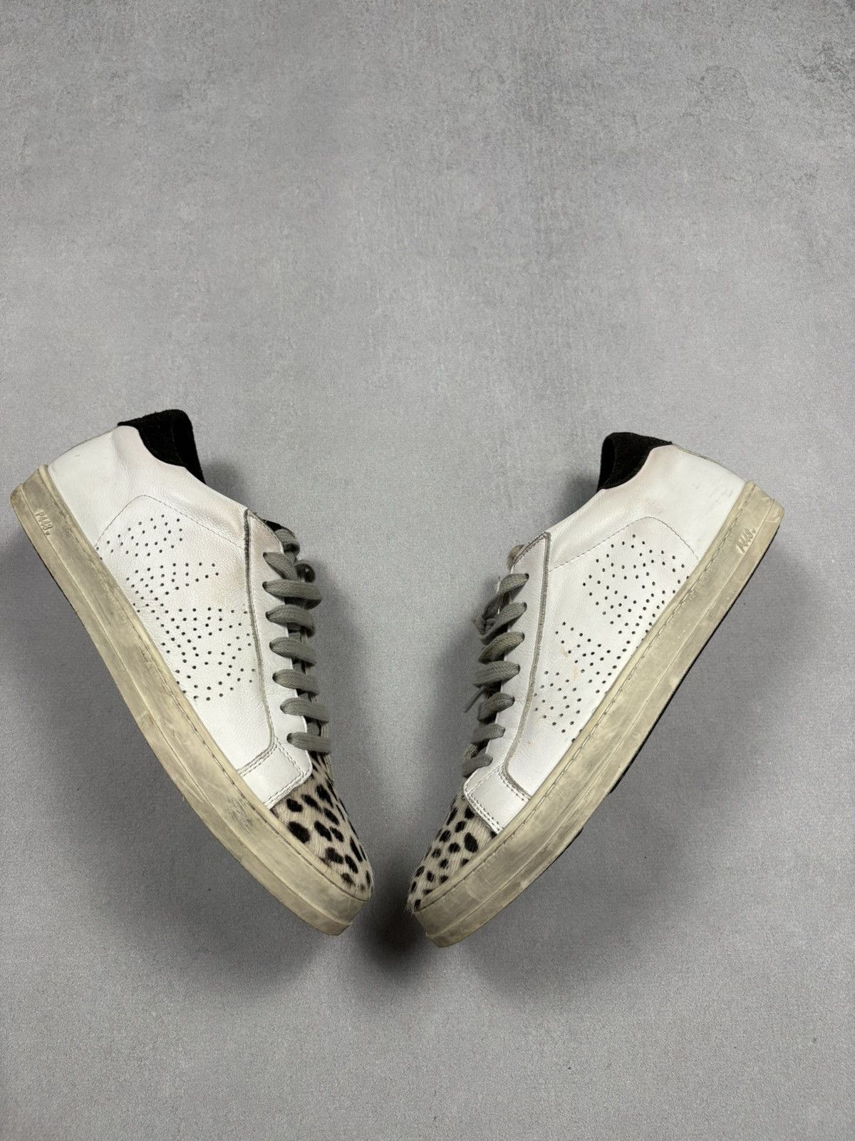 P448 P448 John White Leather Sneakers Leopard Pony Hair Toe 37 Size US 7 / IT 37 - 3 Thumbnail