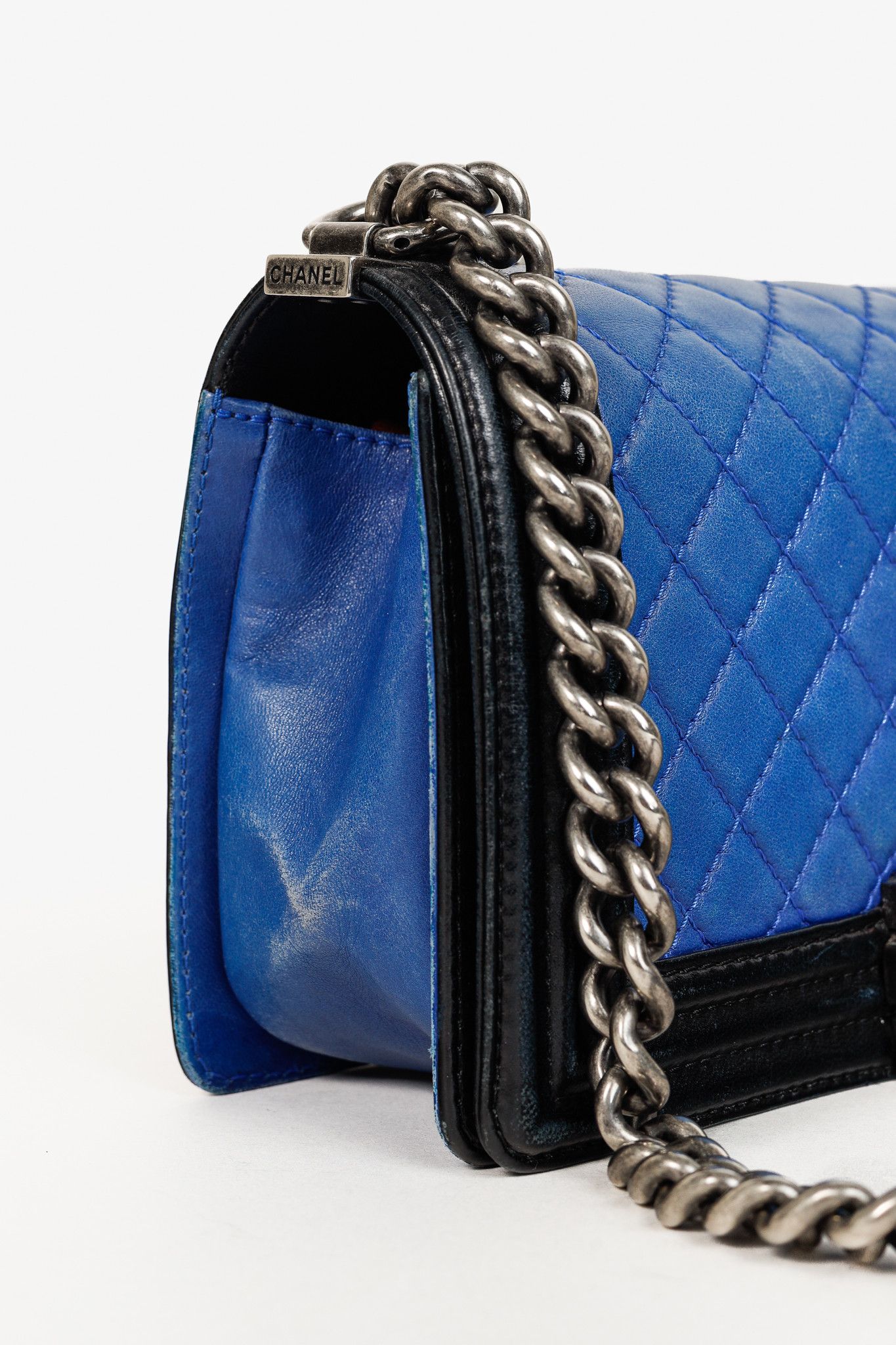 Chanel Chanel Medium Boy Blue Bicolour Quilted Flap Shoulder Bag Size ONE SIZE - 8 Thumbnail