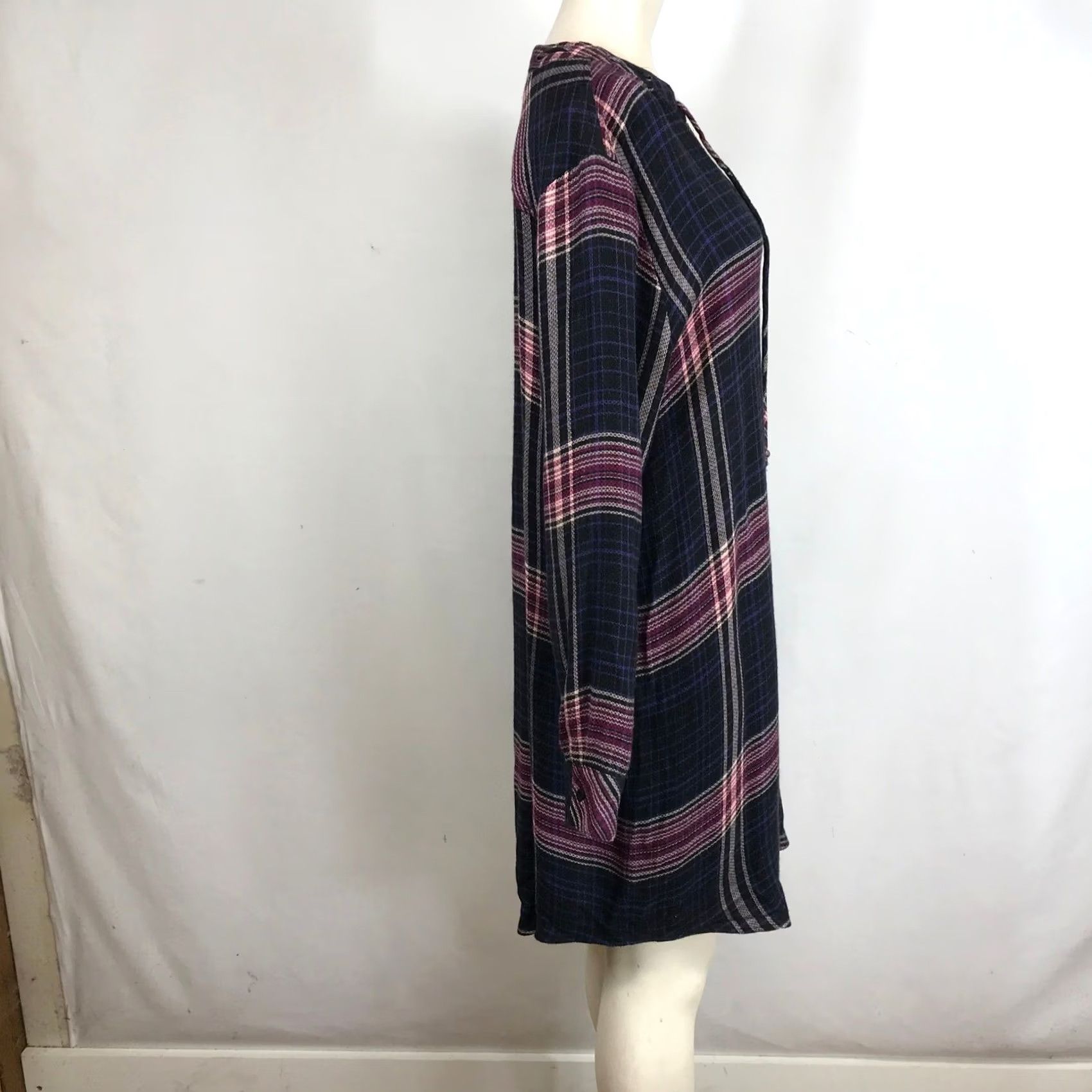 Vintage Cloth & Stone Plaid Long Sleeve V-Neck Tunic Dress Womens XL Size XL / US 12-14 / IT 48-50 - 4 Thumbnail